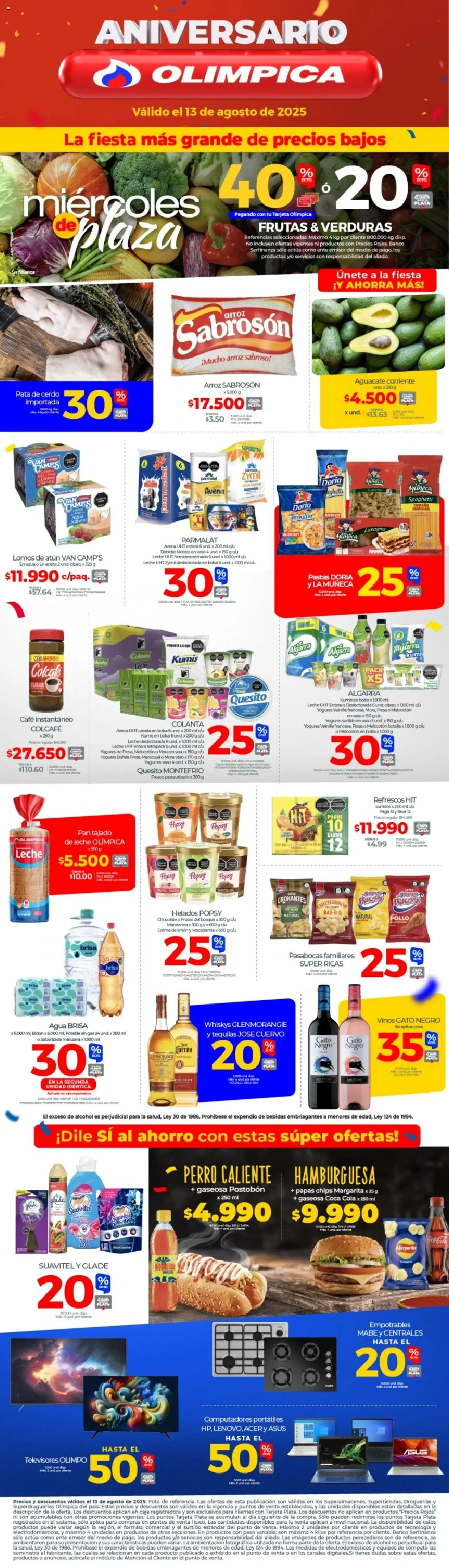 Olímpica revista - valida desde el 11.08.2025 | Página: 1 | Productos: Agua, Mermelada, Botella, Mora
