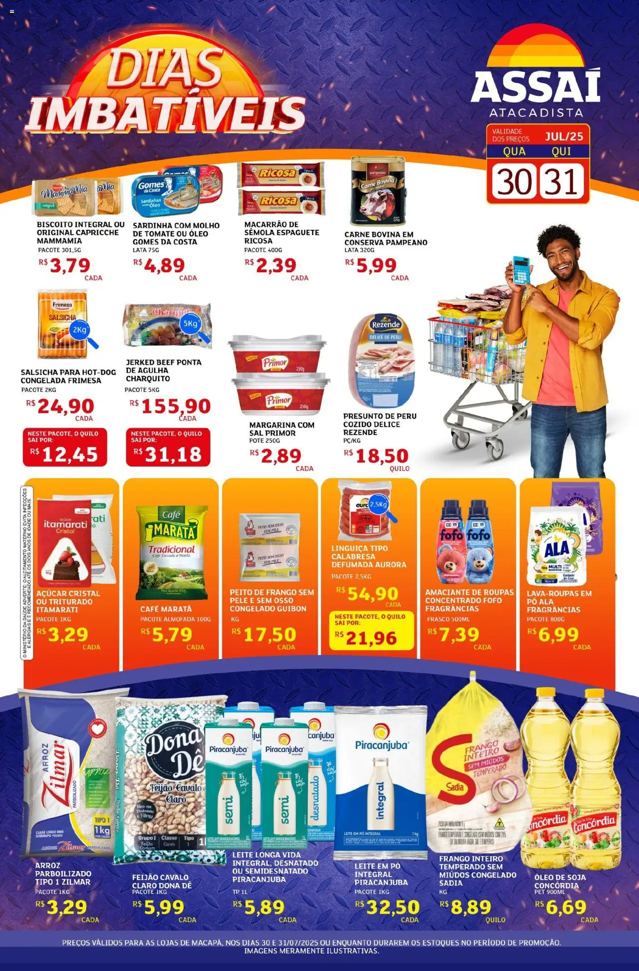 Assaí Atacadista Folheto - válido de 30.07.2025 | Página: 1 | Produtos: Café, Gomes da costa, Carne, Amaciante