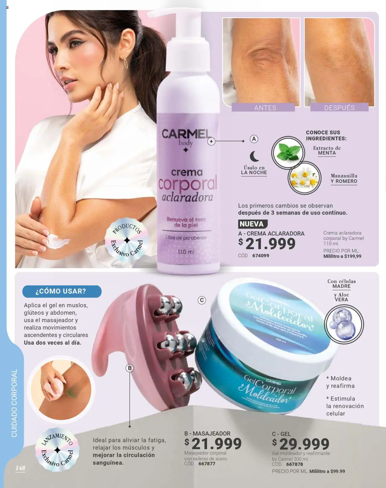 Carmel revista - valida desde el 28.07.2025 | Página: 150 | Productos: Crema, Gel corporal, Body, Loción tonificante