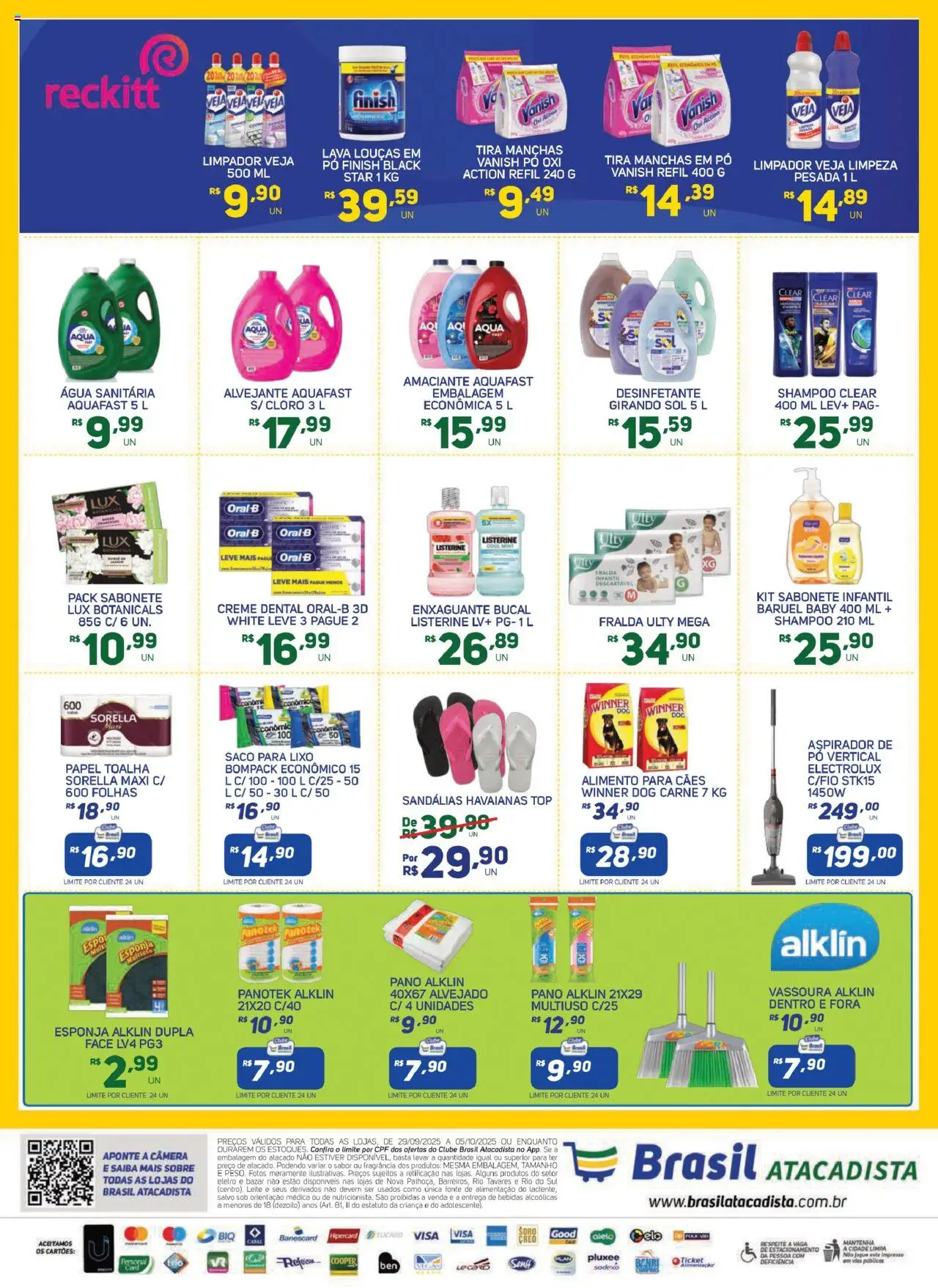 Brasil Atacadista Folheto - válido de 29.09.2025 | Página: 4 | Produtos: Saco para lixo, Enxaguante bucal, Carne, Creme