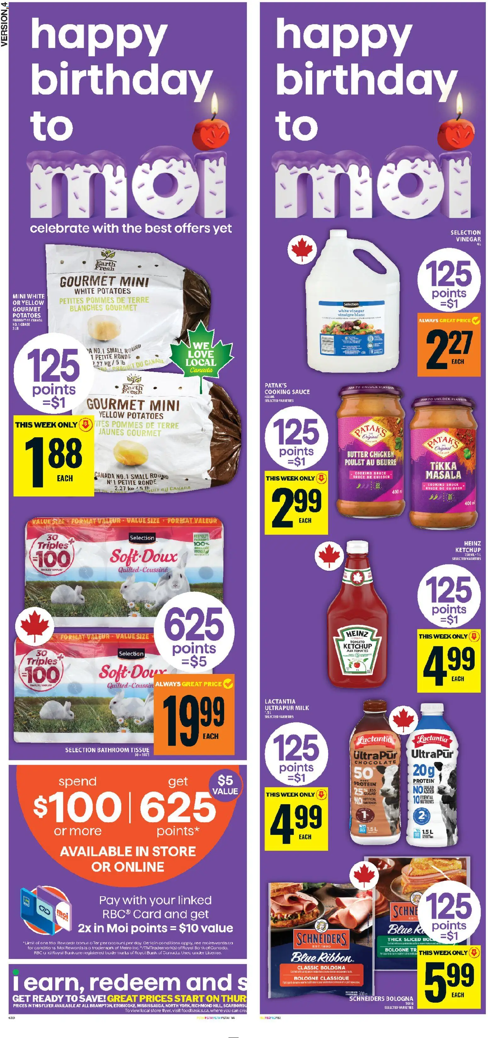 Food Basics flyer valid from 23.10.2025 | Page: 2 | Products: Ketchup, Potatoes, Butter, Chocolate