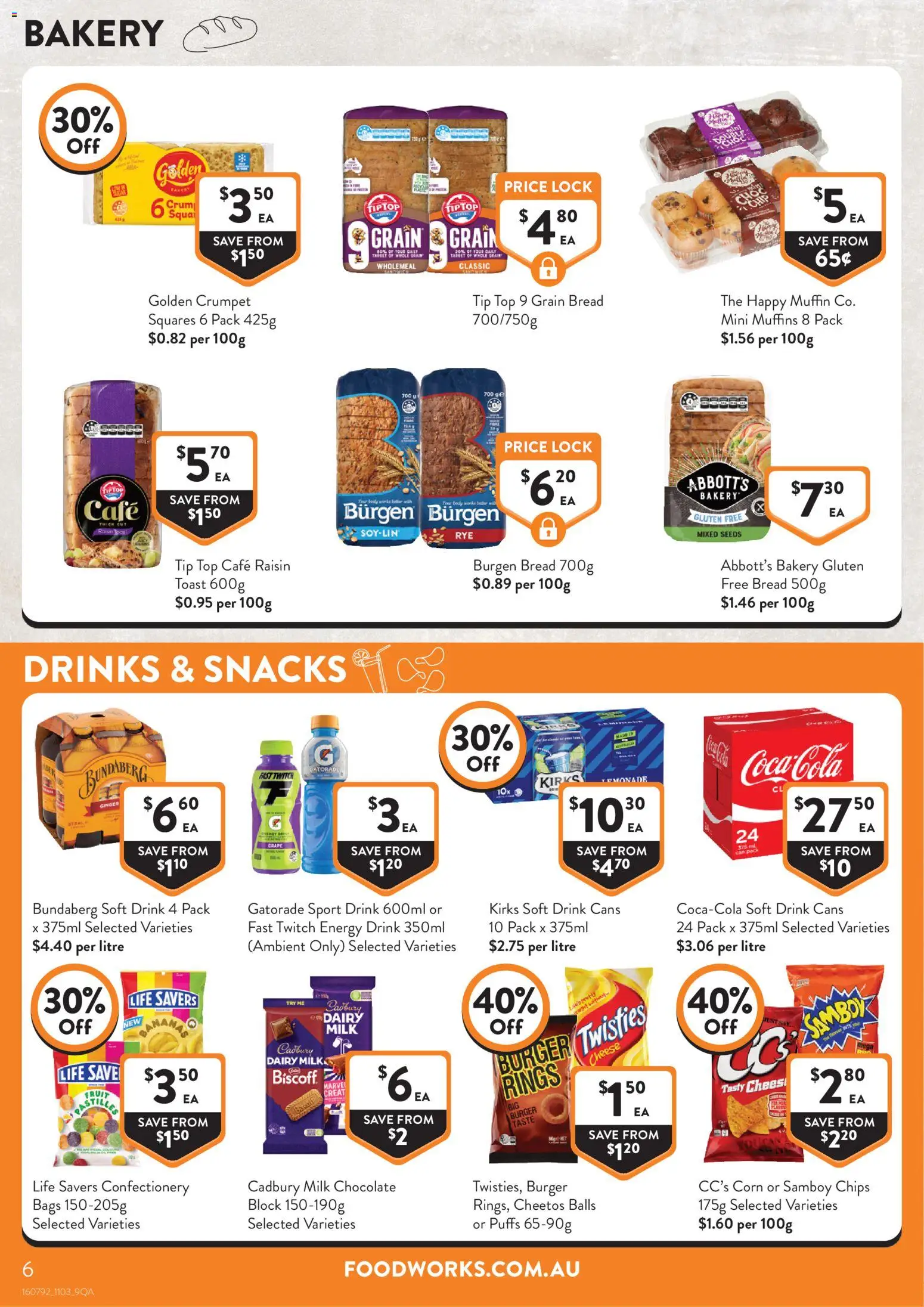 Foodworks catalogue - valid from 11.03.2026 | Page: 6 | Products: Milk, Chocolate, Seeds, Bakery