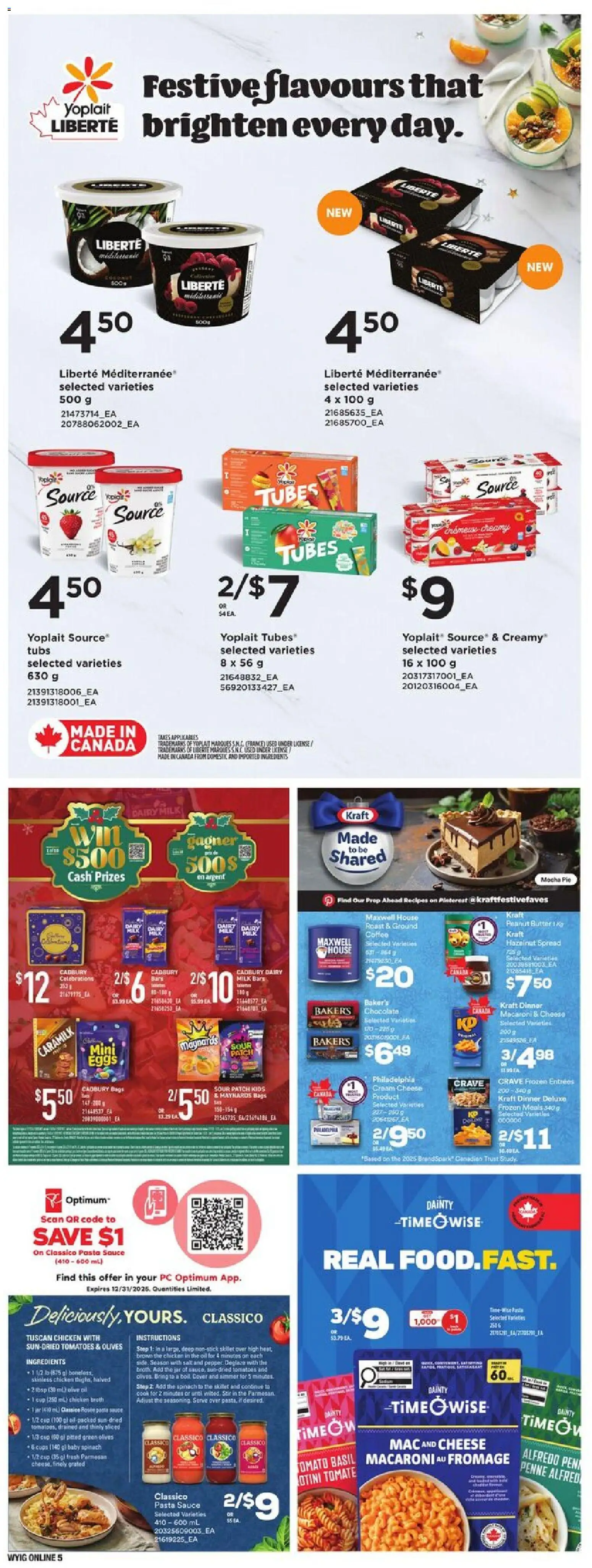 Loblaws flyer valid from 11.12.2025 | Page: 18 | Products: Cream, Cheese, Chocolate, Chicken