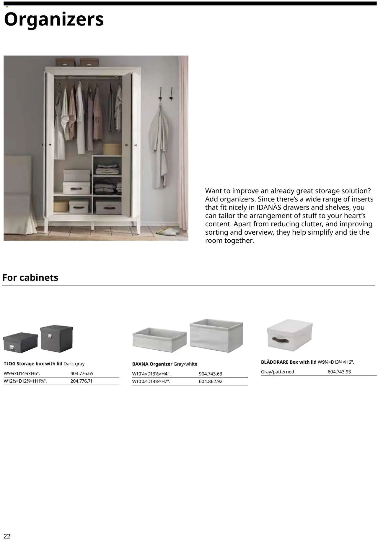 IKEA IDANÄS Series Buying Guide - valid from 01.01.2025 | Page: 22 | Products: Box