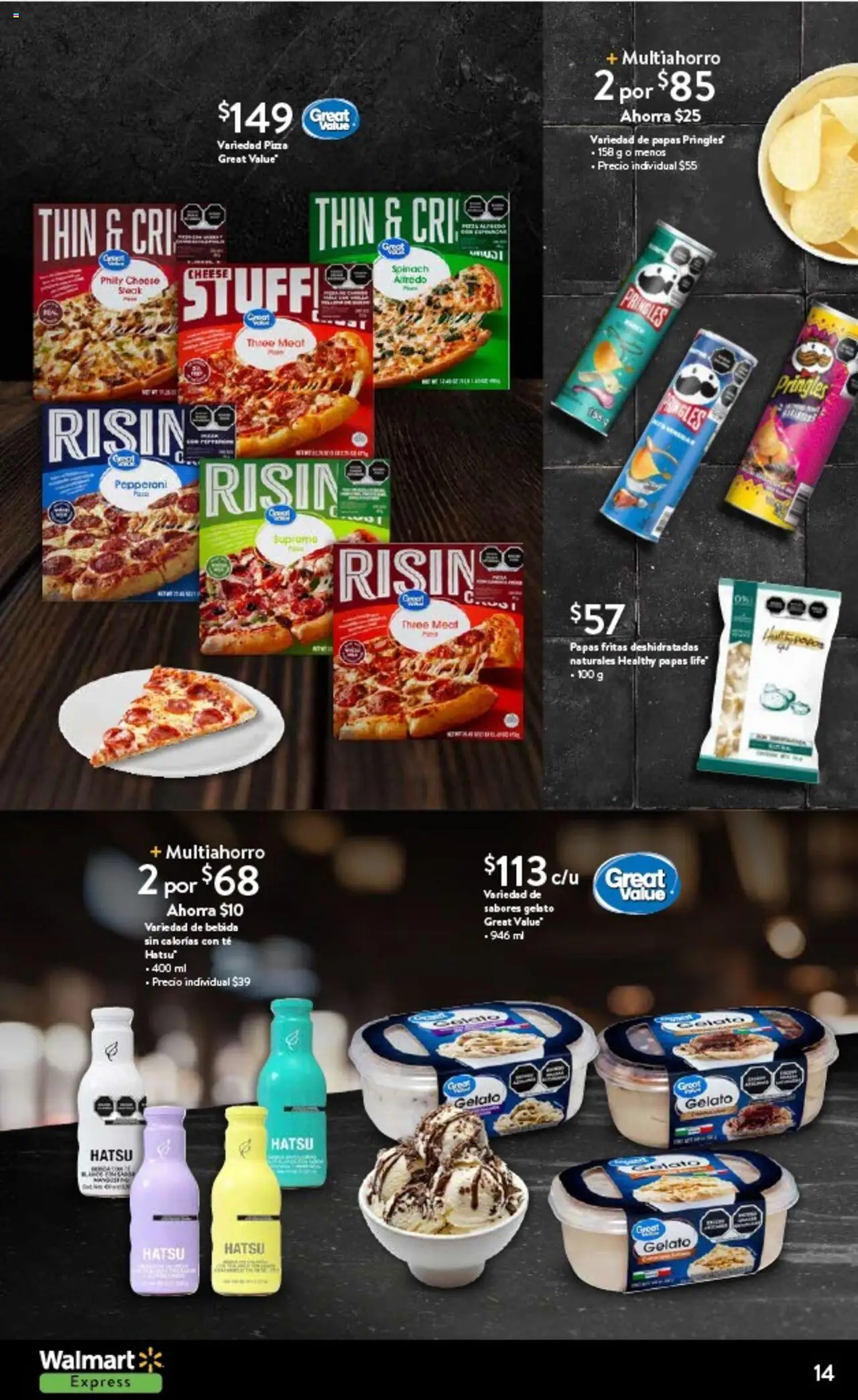 Nuevas ofertas de Walmart Express válidas en toda la República Mexicana desde el 14.08.2025. ¡Encuentra las mejores ofertas en Walmart Express - Folleto! | Página: 14 | Productos: Pizza, Papas fritas, Té