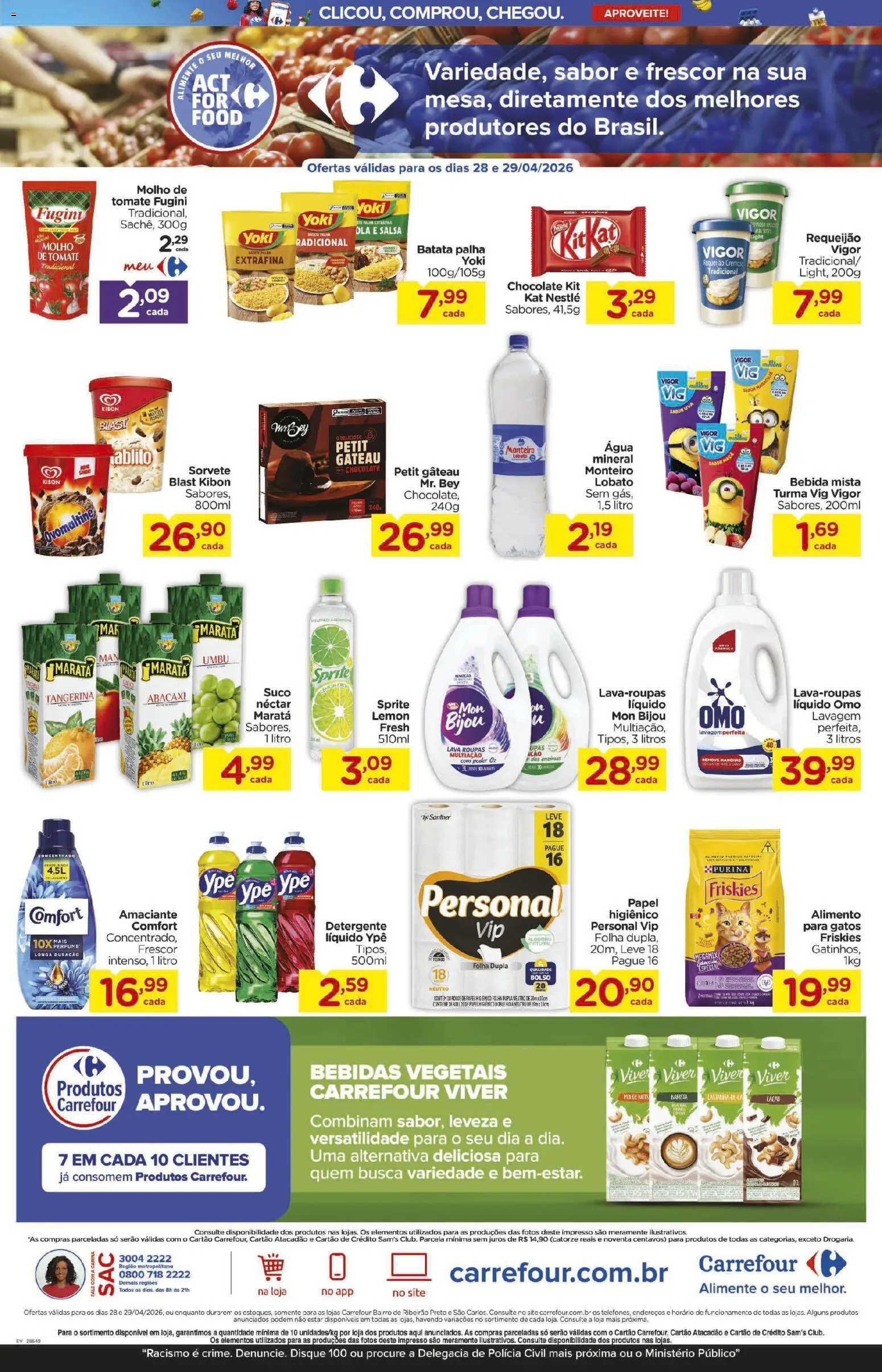 Carrefour Bairro Folheto - válido de 28.04.2026 | Página: 3 | Produtos: Abacaxi, Bebida, Batata palha, Água mineral