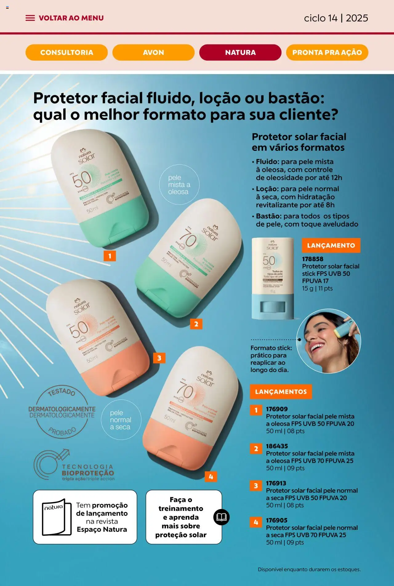 Avon Folheto - válido de 13.08.2025 | Página: 31 | Produtos: Protetor solar, Revista, Faca, Protetor solar facial