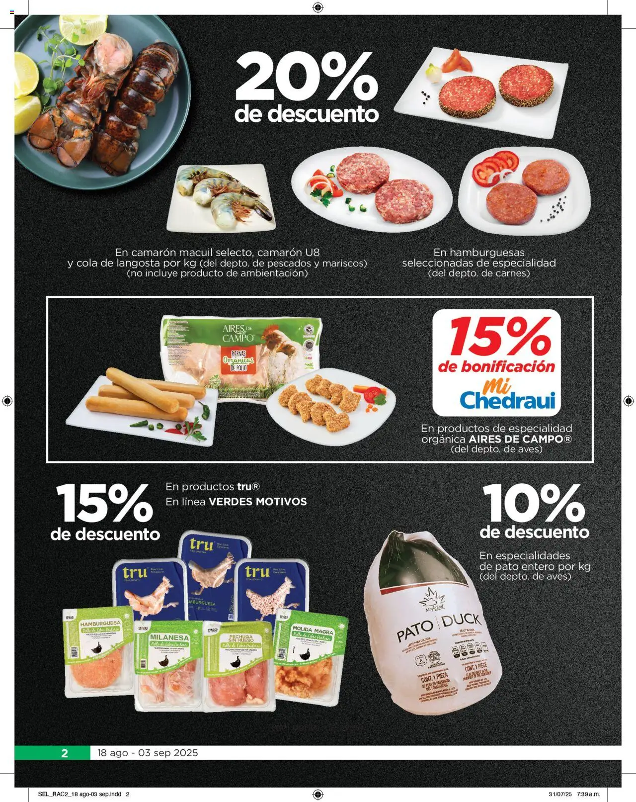 Nuevas ofertas de Chedraui válidas en toda la República Mexicana desde el 18.08.2025. ¡Encuentra las mejores ofertas en Chedraui - Folleto Cuesto Menos! | Página: 2 | Productos: Pollo, Milanesa, Pesa