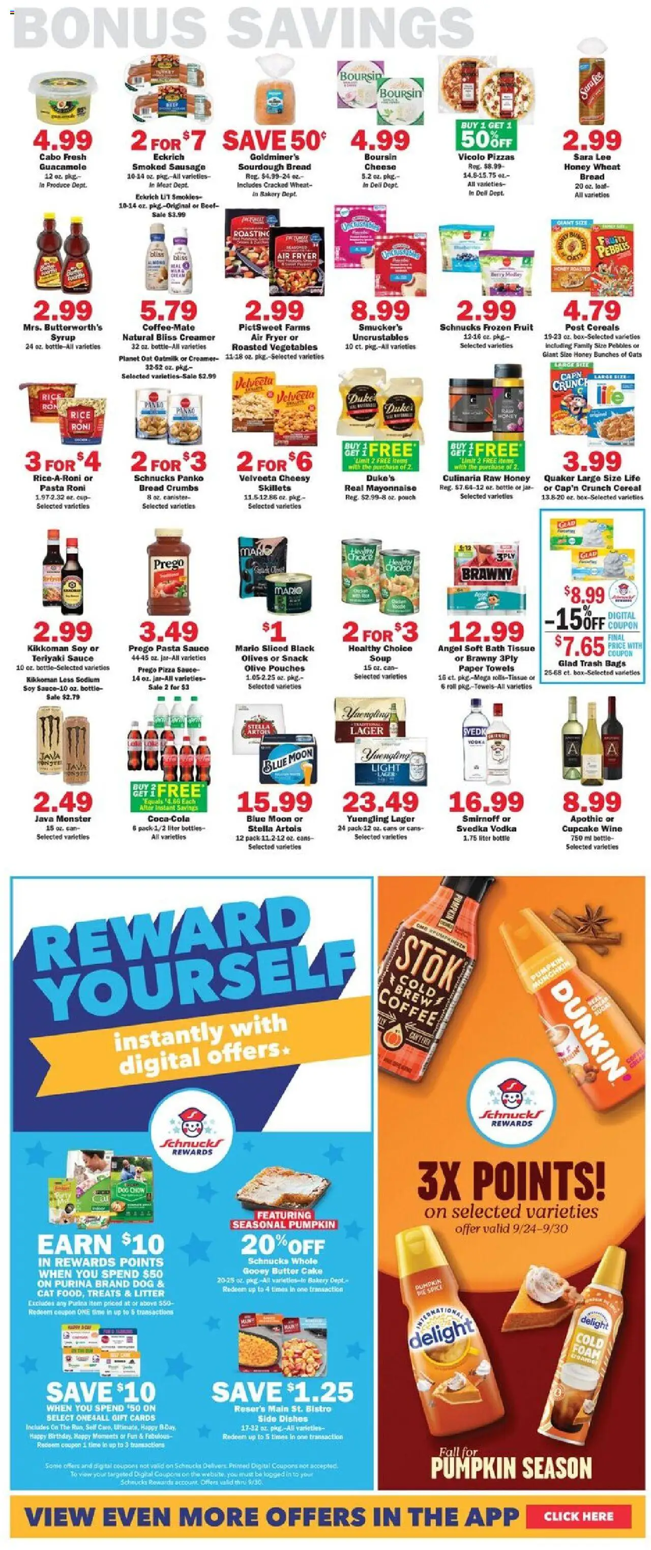 Schnucks Weekly Print Ad - IN - valid from 24.09.2025 | Page: 7 | Products: Fryer, Butter, Bread, Sausage