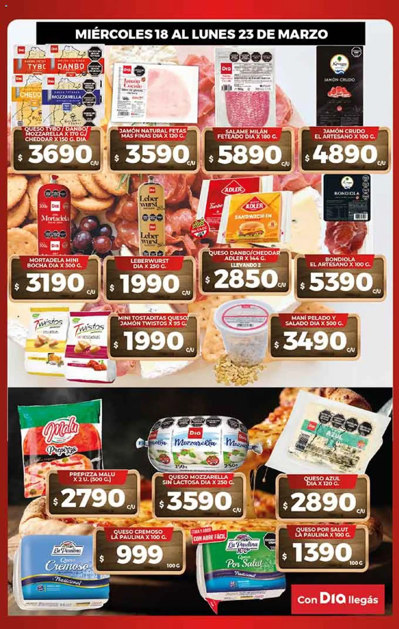 Supermercado DIA Ofertas │ válido desde el 18.03.2026 | Página: 6 | Productos: Mortadela, Mani, Jamón, Salame