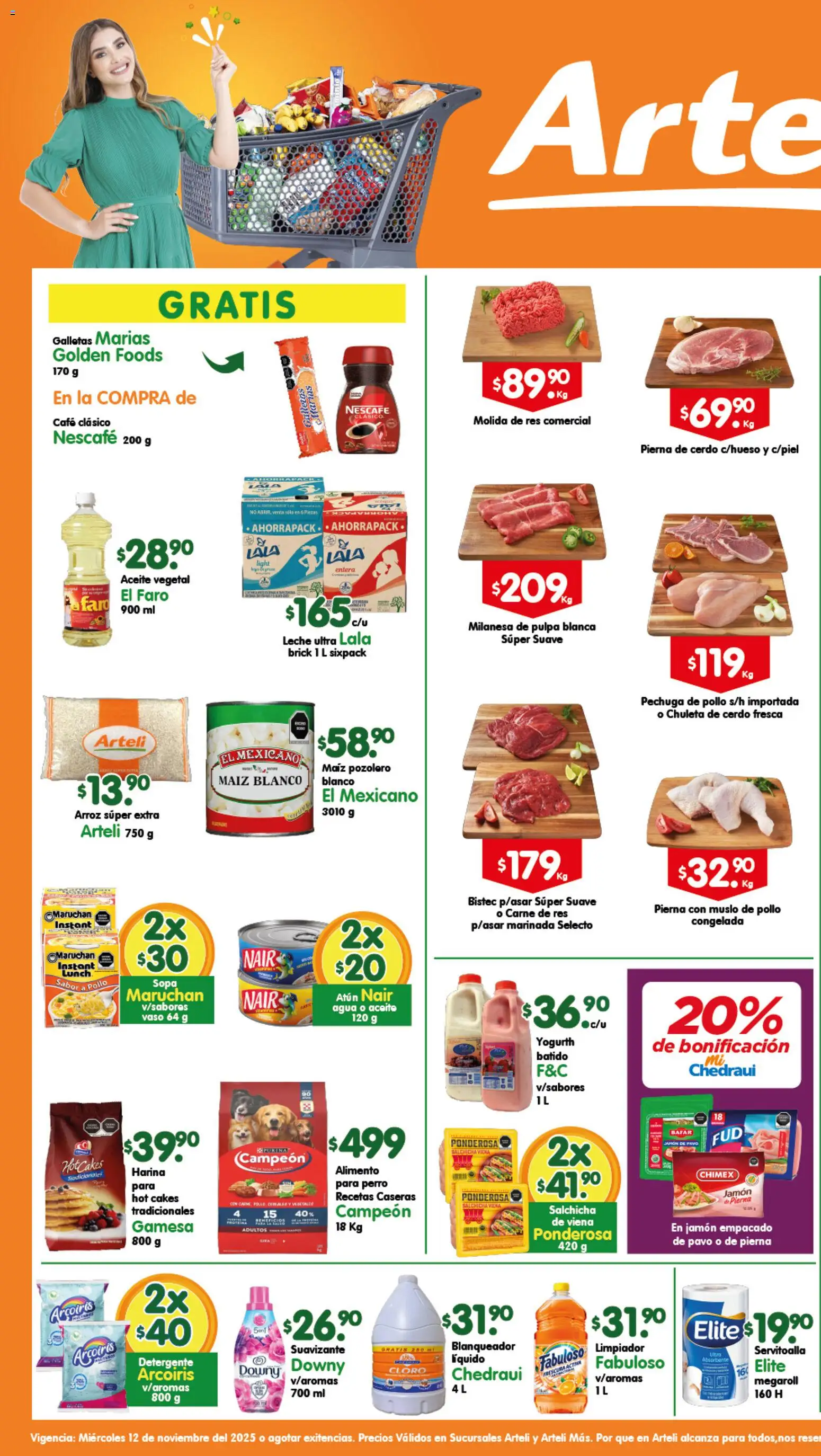 Nuevas ofertas de Arteli válidas en toda la República Mexicana desde el 12.11.2025. ¡Encuentra las mejores ofertas en Arteli folleto Valles! | Página: 1 | Productos: Pollo, Maíz, Detergente, Atún