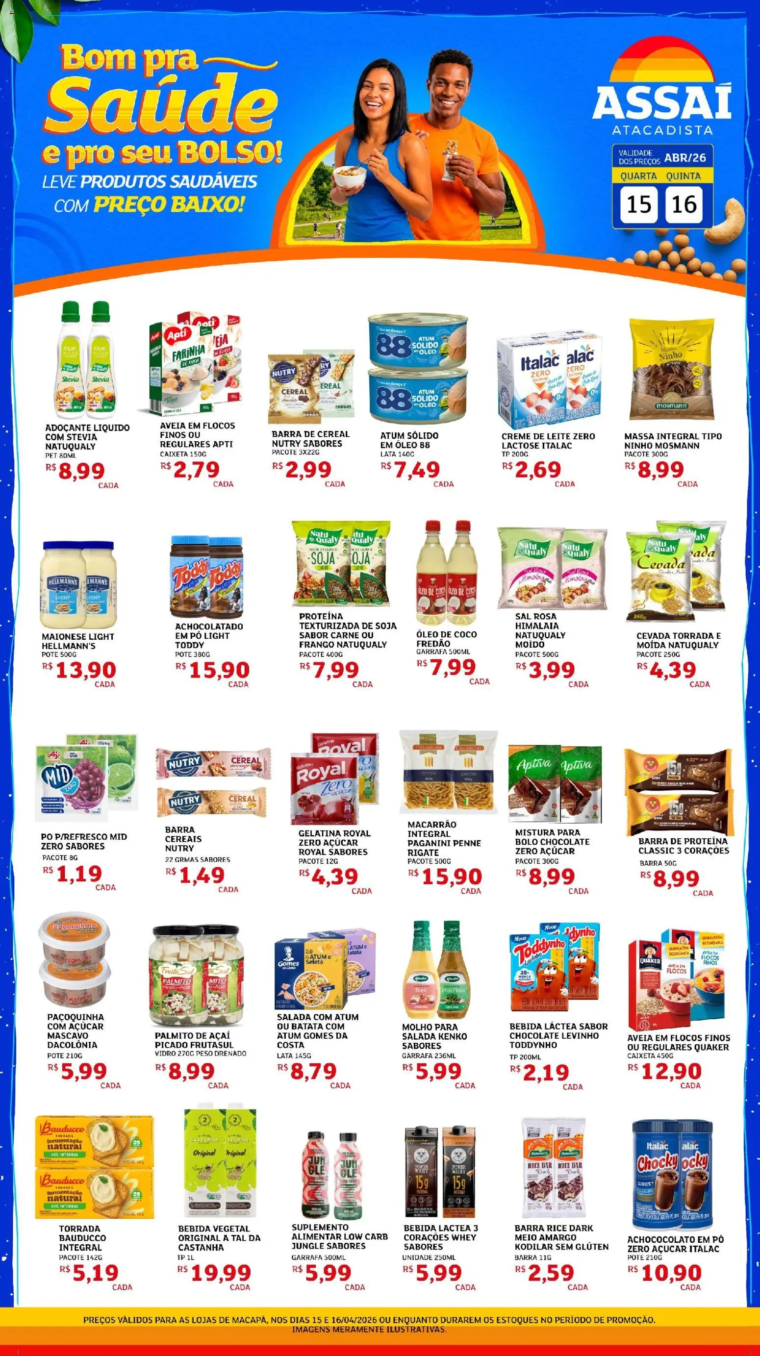 Assaí Atacadista Folheto - válido de 15.04.2026 | Página: 1 | Produtos: Cereja, Pó, Stevia, Gelatina