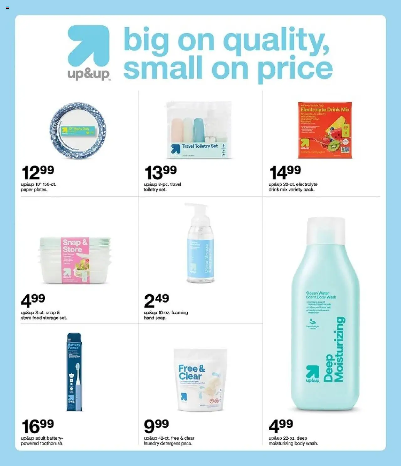 Target Weekly Ad - valid from 17.08.2025 | Page: 4 | Products: Battery, Detergent, Body Wash, Water