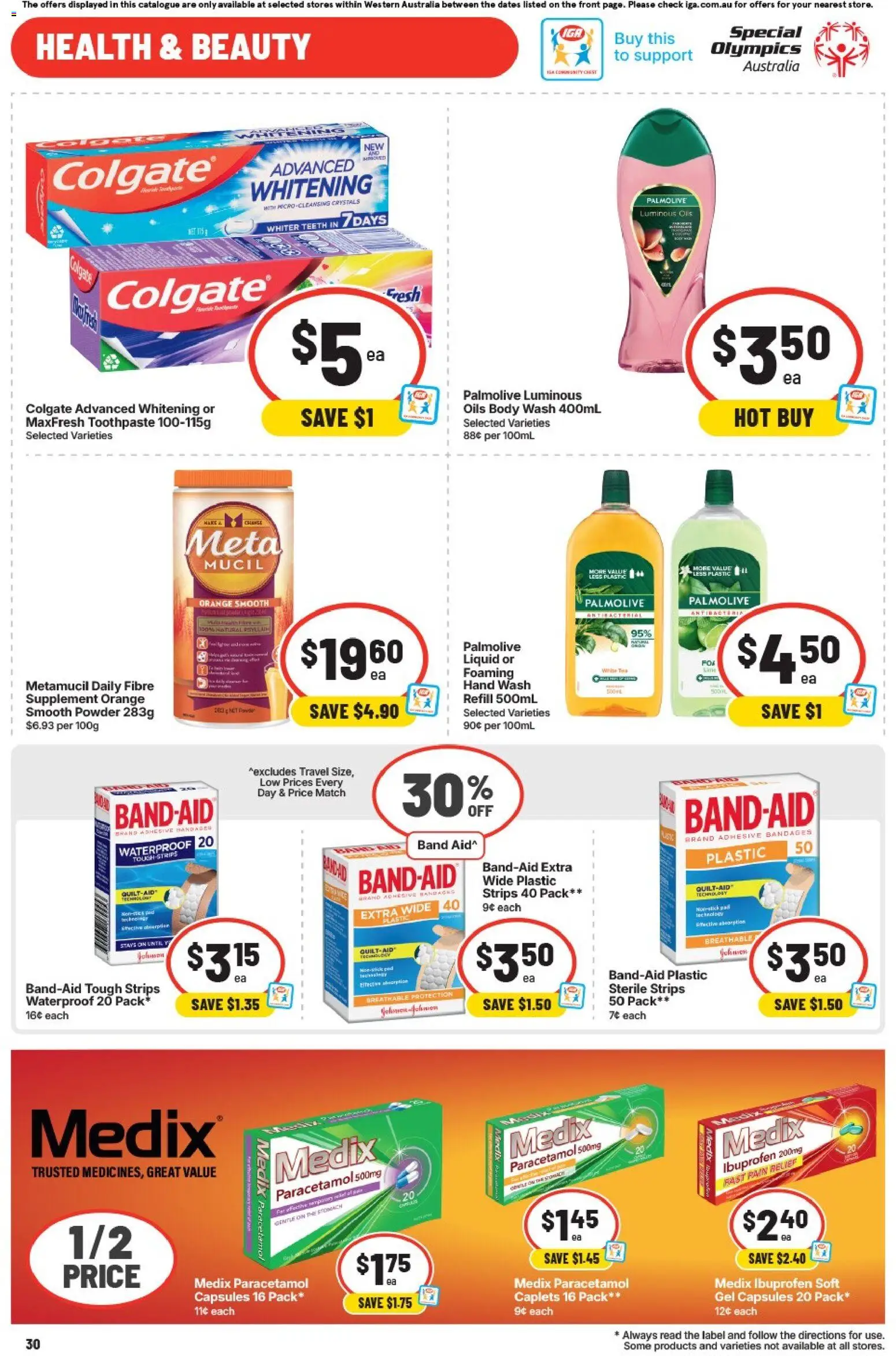IGA catalogue - valid from 29.04.2026 | Page: 30 | Products: Powder, Toothpaste, Pain relief, Hand wash