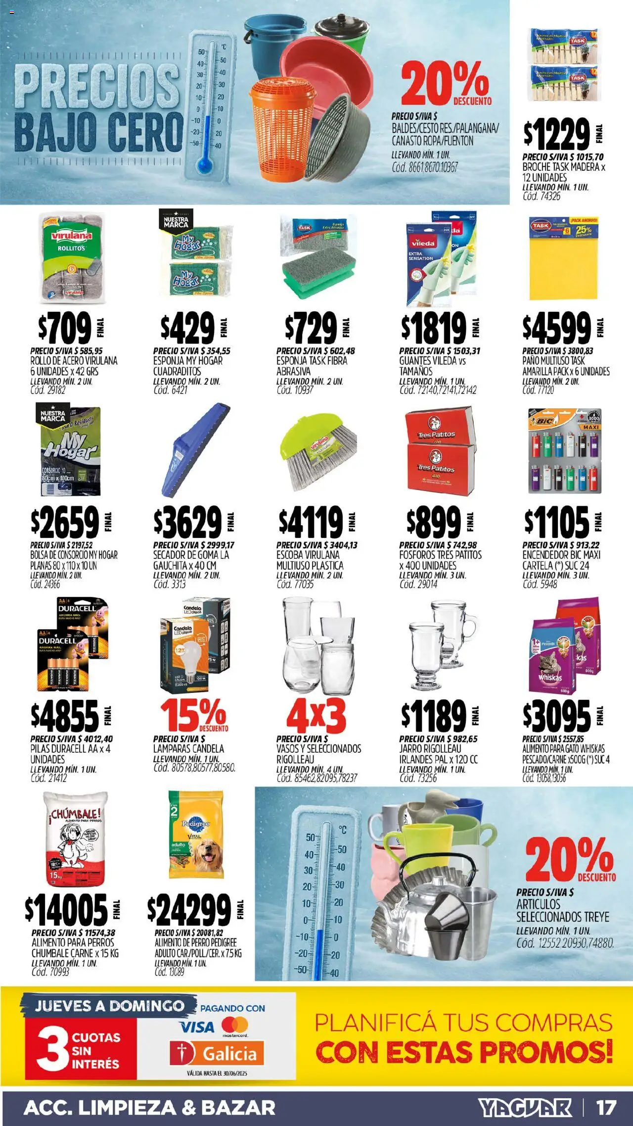 Yaguar catálogo │ válido desde el 16.06.2025 | Página: 17 | Productos: Bolsa, Esponja, Escoba, Vasos
