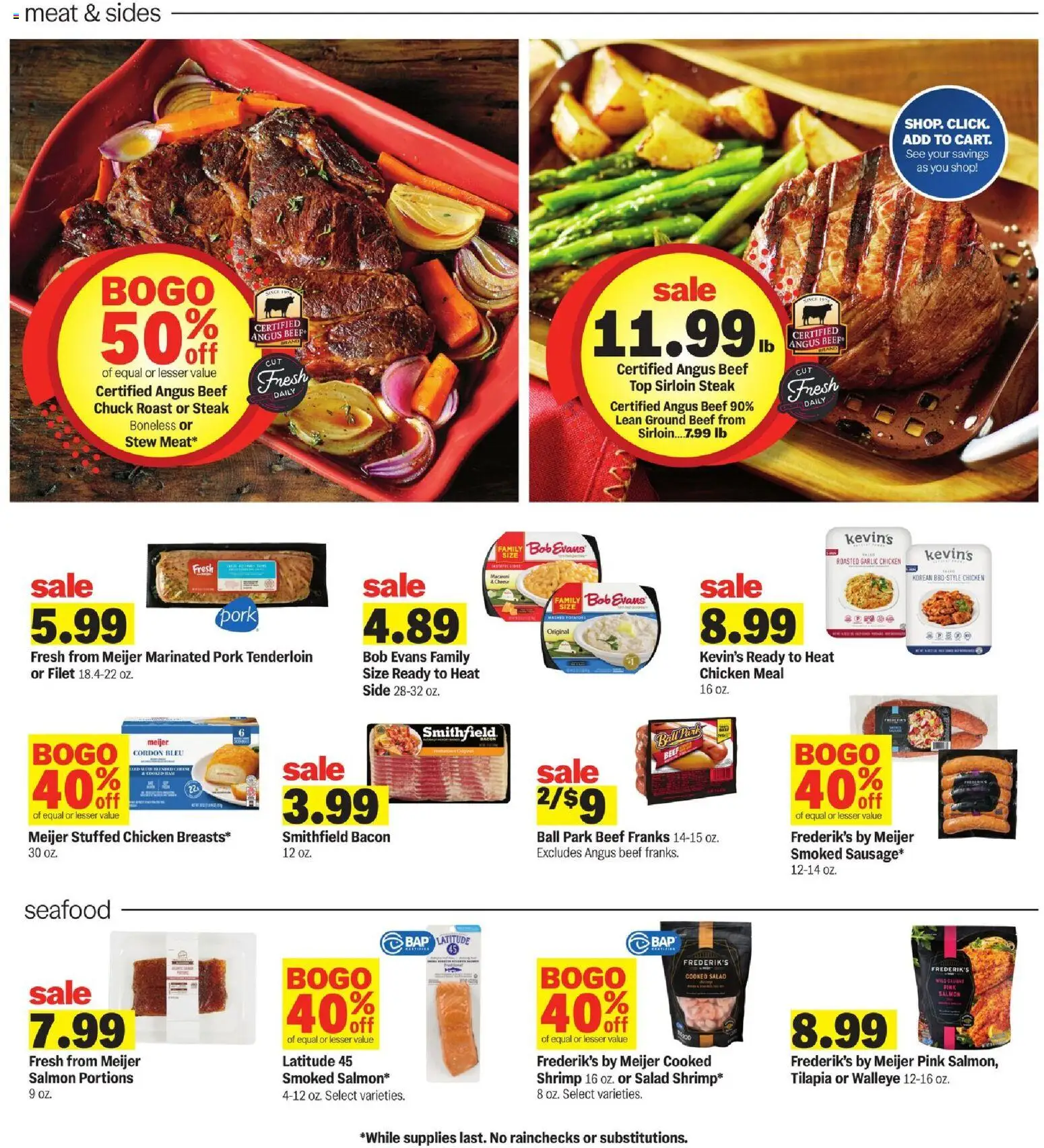 Meijer Weekly Ad - valid from 11.03.2026 | Page: 5 | Products: Pork, Salad, Seafood, Garlic