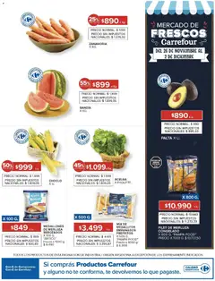 Vista previa Carrefour ofertas válido desde el 26.11.2025 | Página: 20 | Productos: Choclo, Acelga, Sandía, Palta