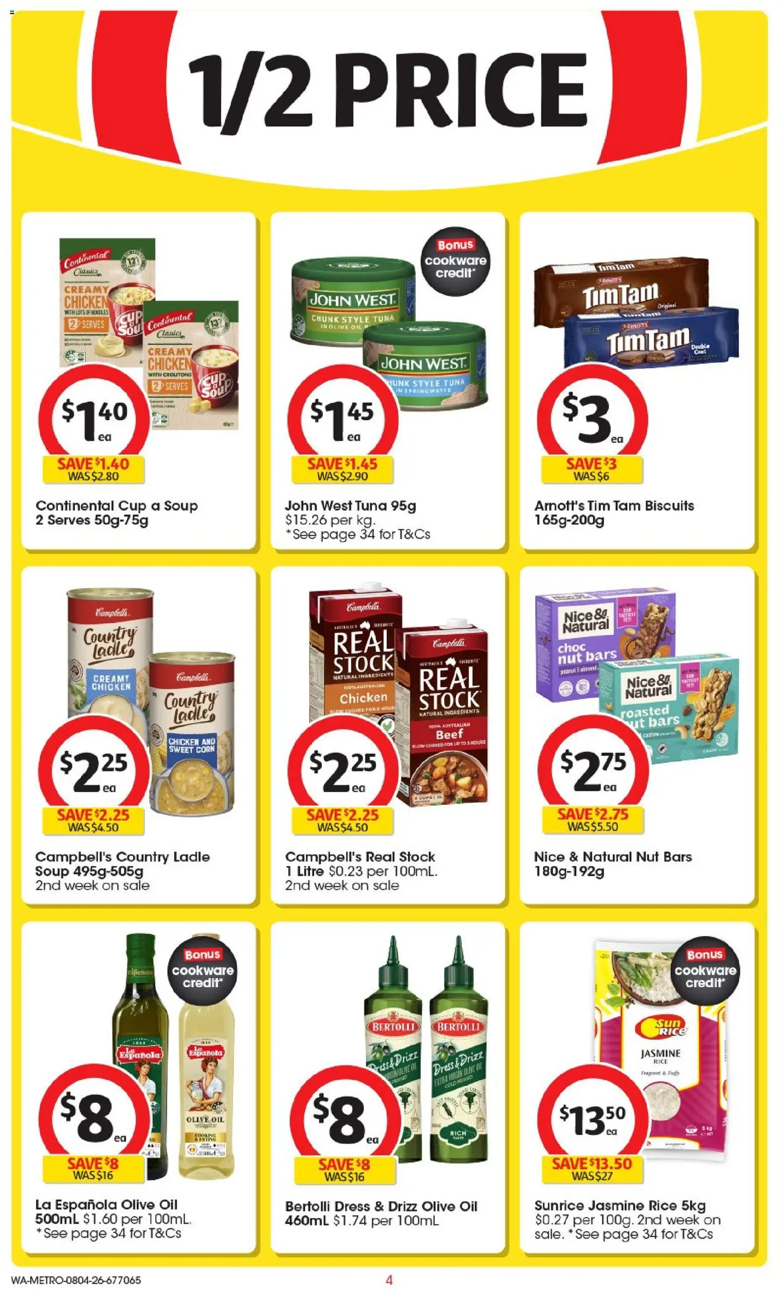 Coles catalogue - valid from 08.04.2026 | Page: 4 | Products: Oil, Olive oil, Dress, Tuna