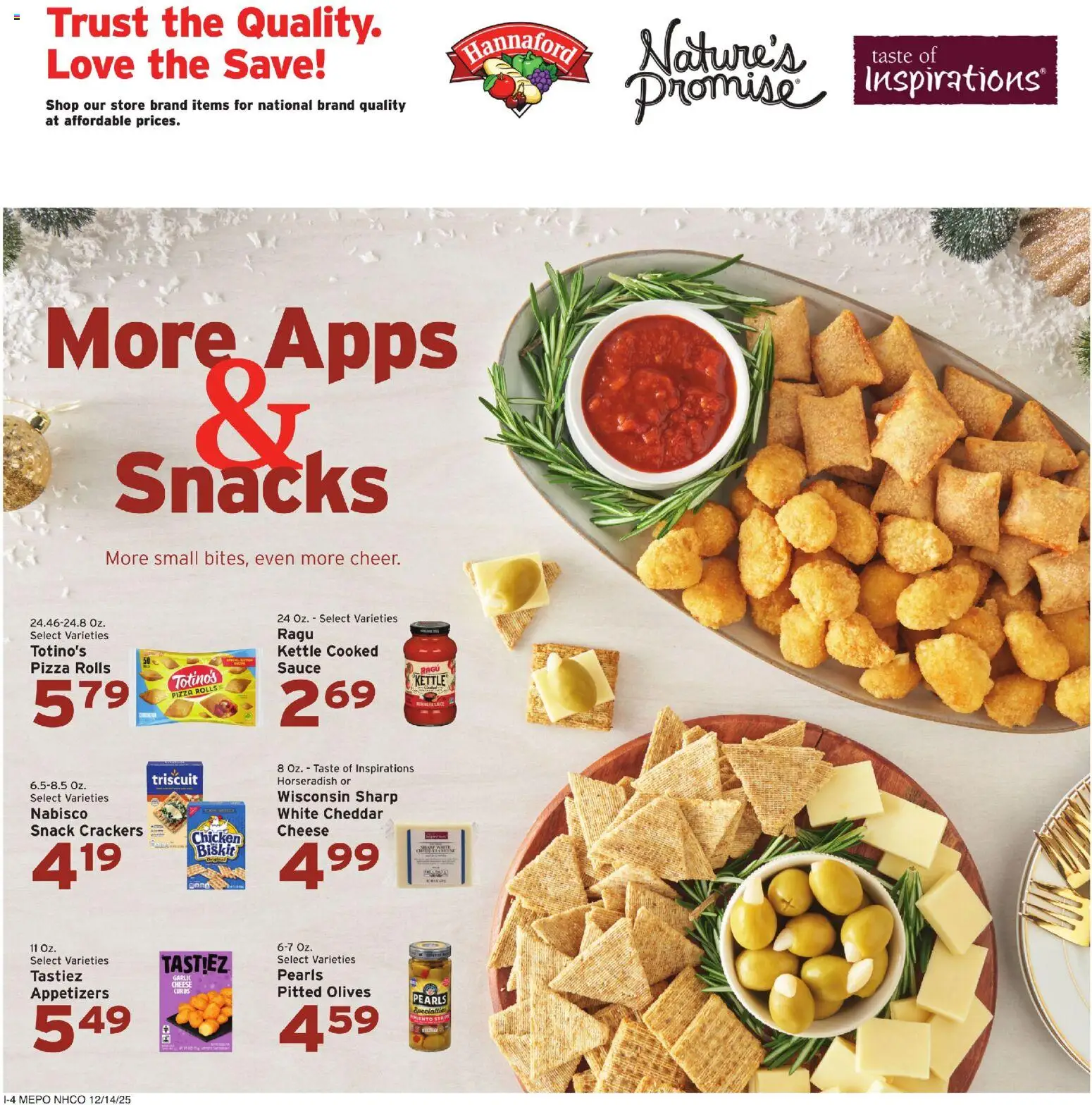 Hannaford Weekly Ad - valid from 14.12.2025 | Page: 12 | Products: Cheese, Pizza, Sauce, Kettle