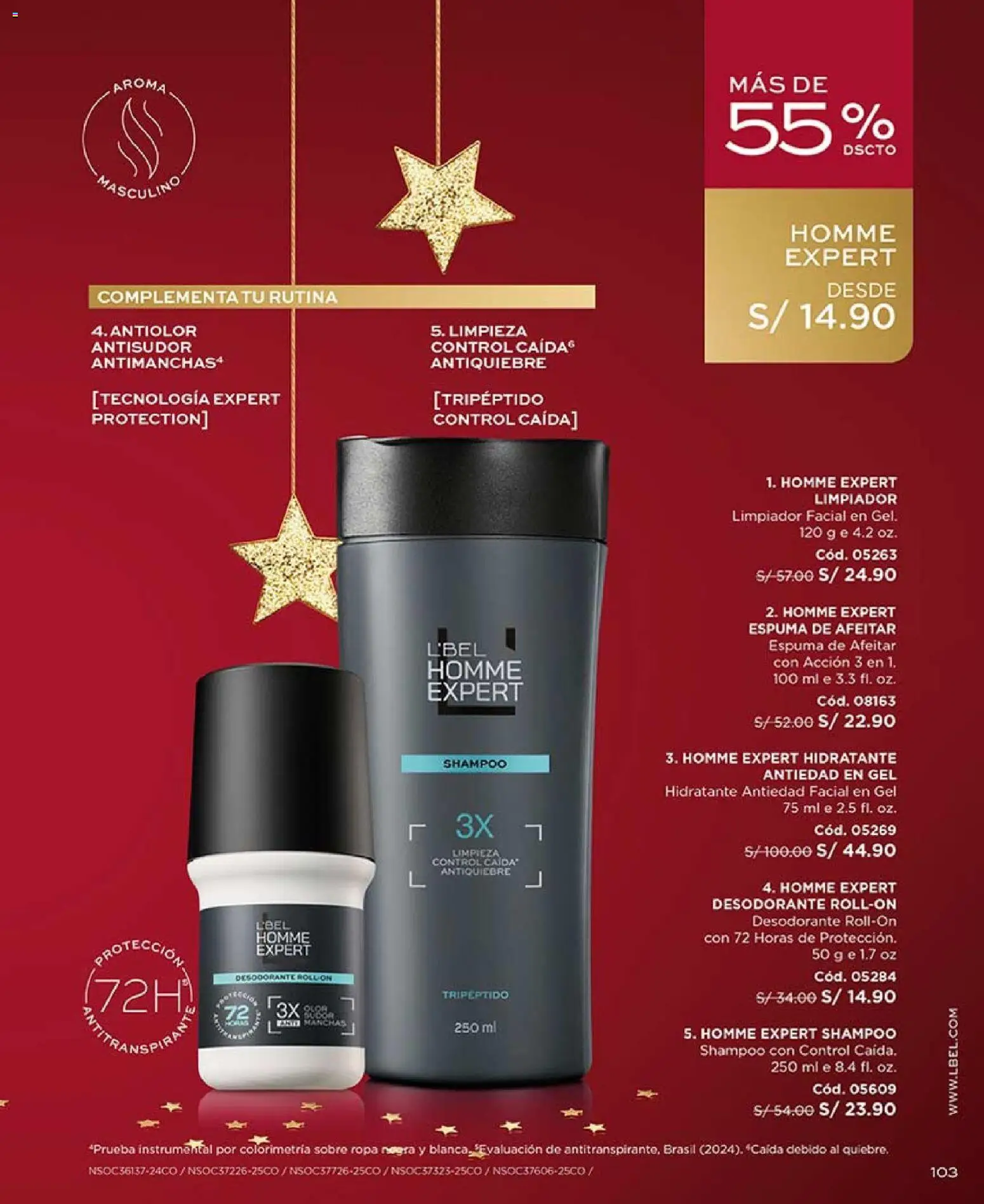 Catálogo L'Bel válido desde 14.11.2025 | Página: 103 | Productos: Shampoo, Espuma de afeitar, Desodorante, Ropa