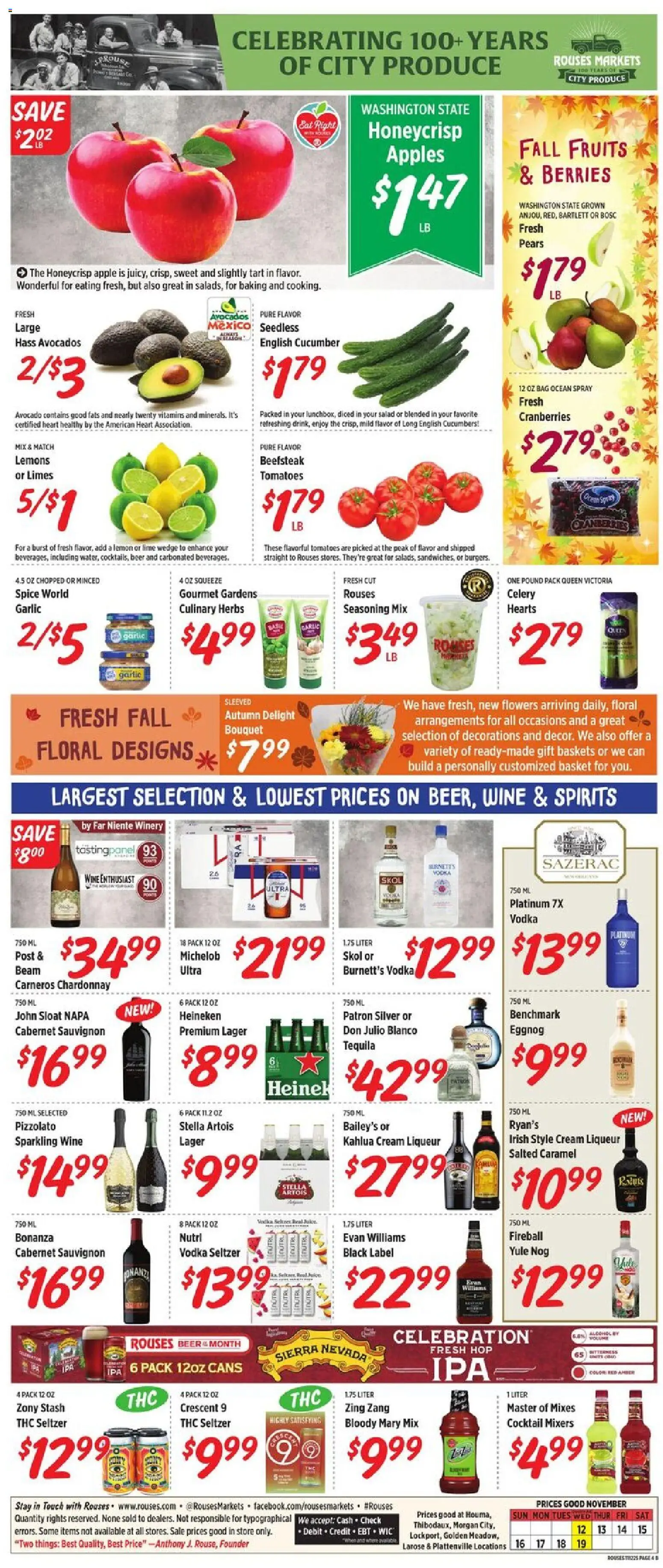 Rouses Weekly Ad - LA - valid from 12.11.2025 | Page: 6 | Products: Beer, Salad, Avocado, Fruits