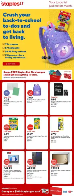 Preview of Staples weekly flyer / circulaire from shop Staples valid from 01.08.2025