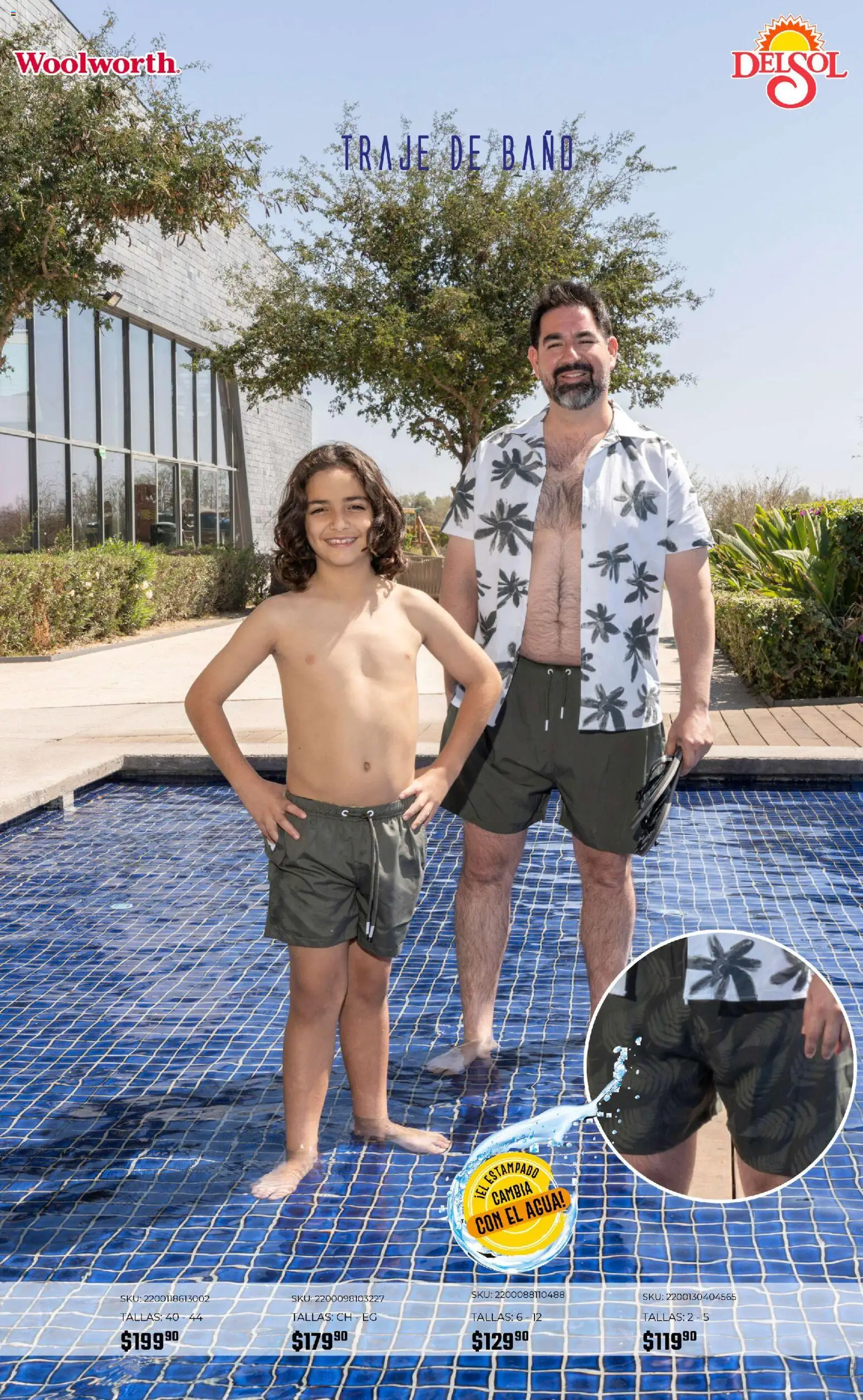 Nuevas ofertas de Del Sol y Woolworth catálogo Moda Vacaciones válidas en toda la República Mexicana desde el 19.03.2026. ¡Encuentra las mejores ofertas en Del Sol y Woolworth catálogo Moda Vacaciones! | Página: 43 | Productos: Traje, Agua