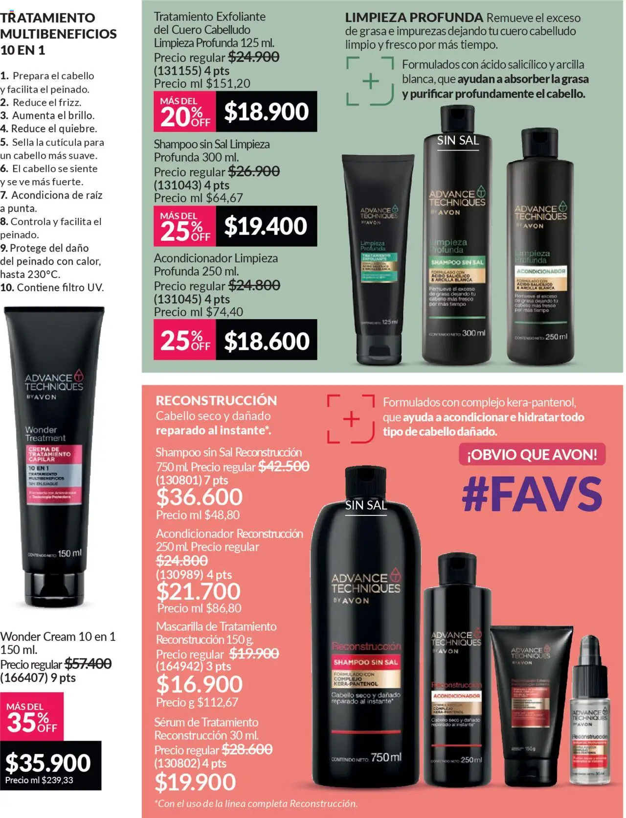 Avon revista - valida desde el 12.09.2025 | Página: 145 | Productos: Serum, Shampoo, Mascarilla, Acondicionador