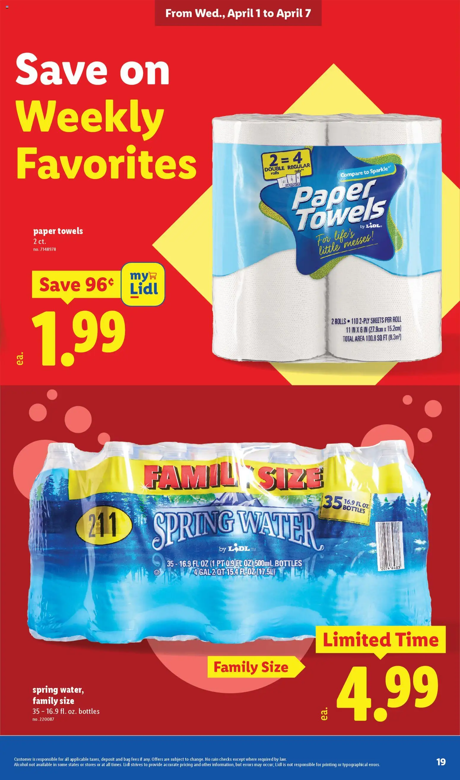 Lidl Weekly Ad - valid from 01.04.2026 | Page: 19 | Products: Water, Bag