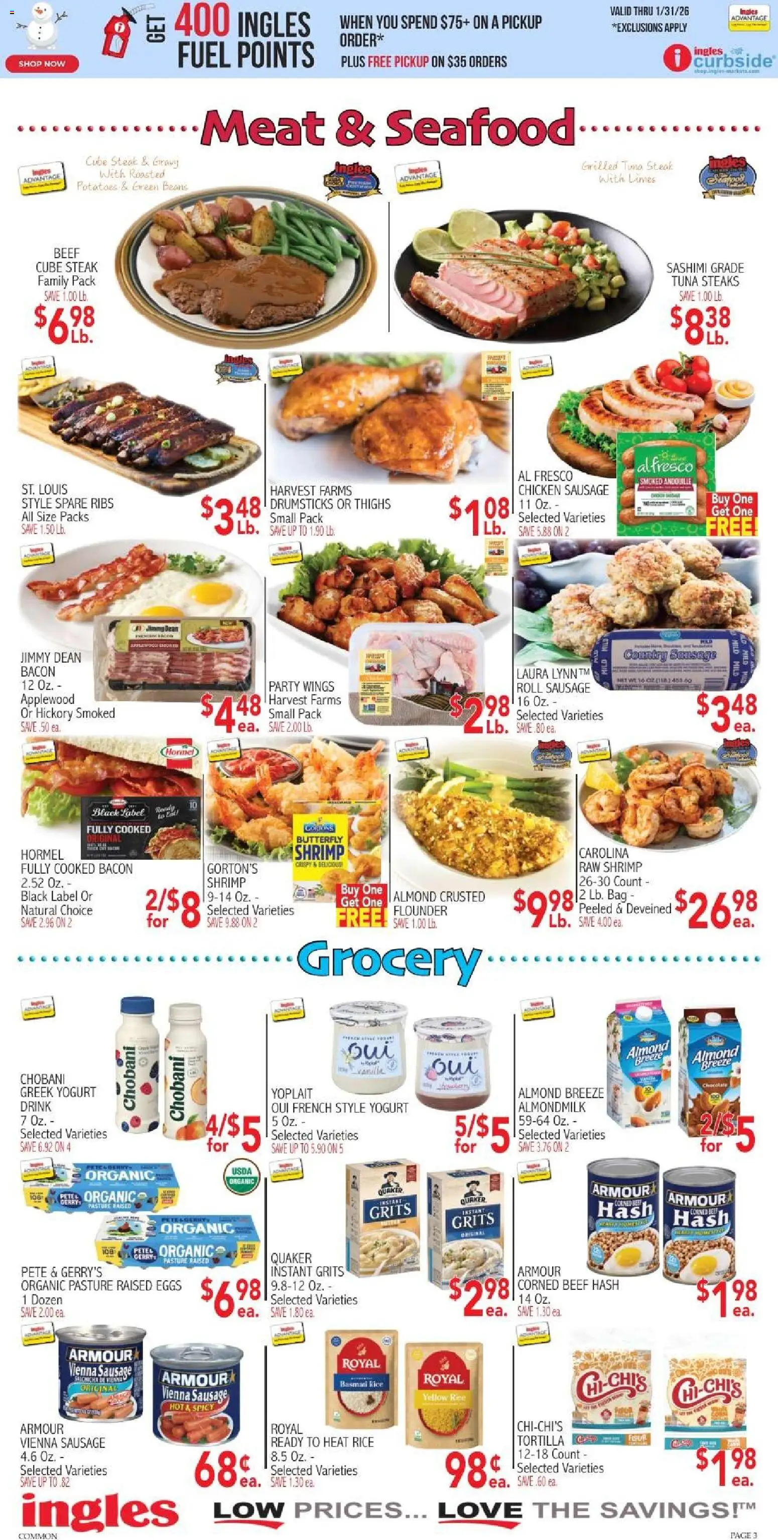 Ingles Weekly Ad - valid from 31.12.2025 | Page: 3 | Products: Yogurt, Chocolate, Beef, Potatoes
