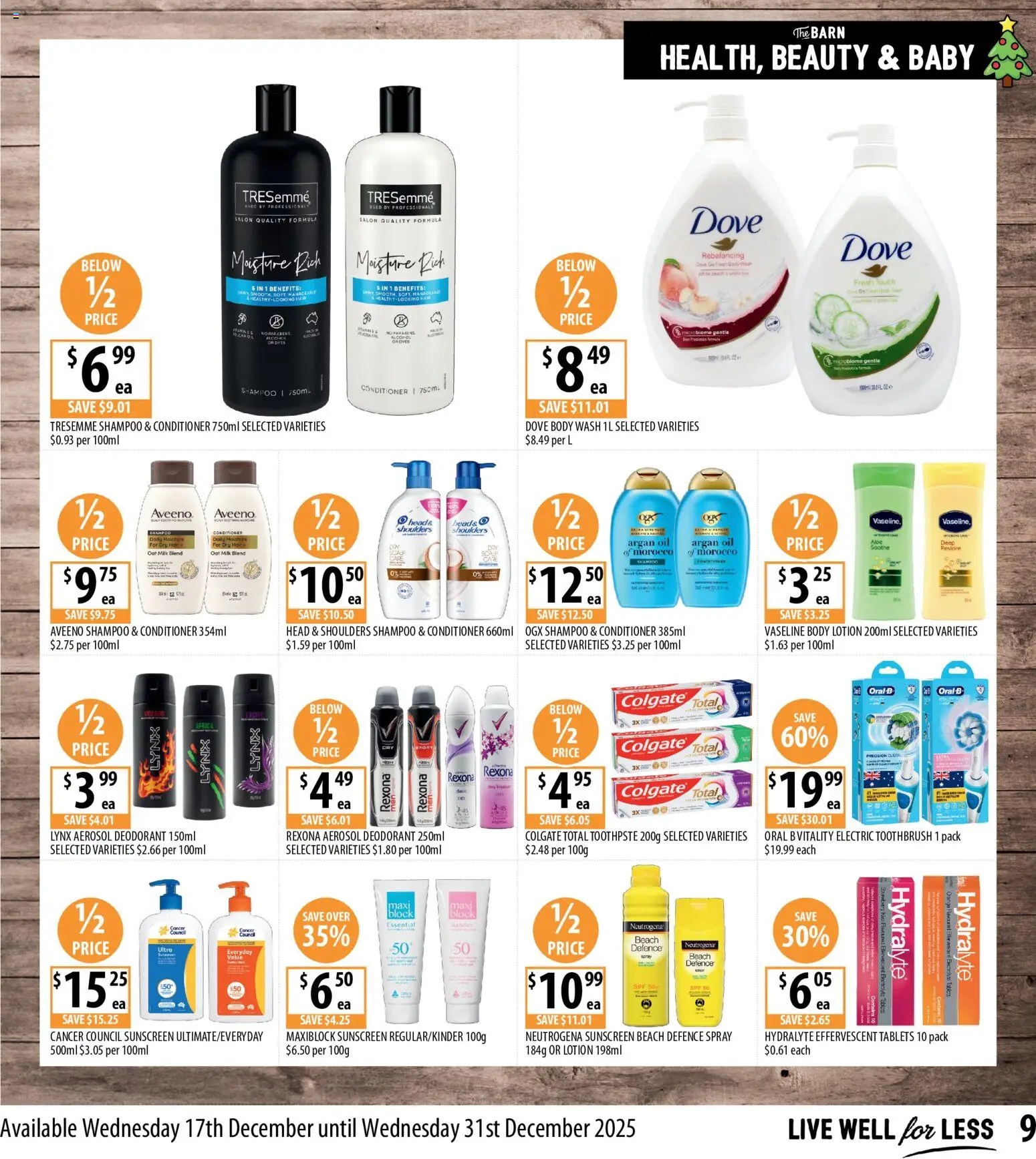 Supabarn catalogue - valid from 17.12.2025 | Page: 9 | Products: Oil, Sunscreen, Toothbrush, Electric toothbrush
