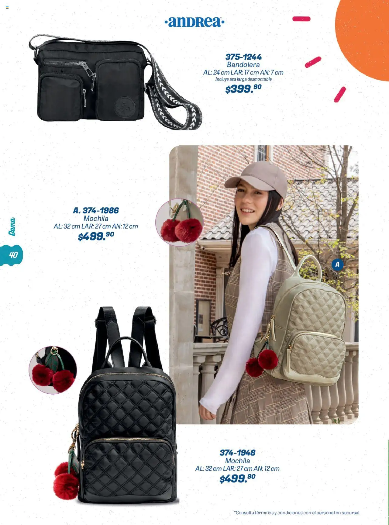 Nuevas ofertas de Andrea válidas en toda la República Mexicana desde el 22.06.2025. ¡Encuentra las mejores ofertas en Andrea catálogo Summer Time! | Página: 40 | Productos: Mochila
