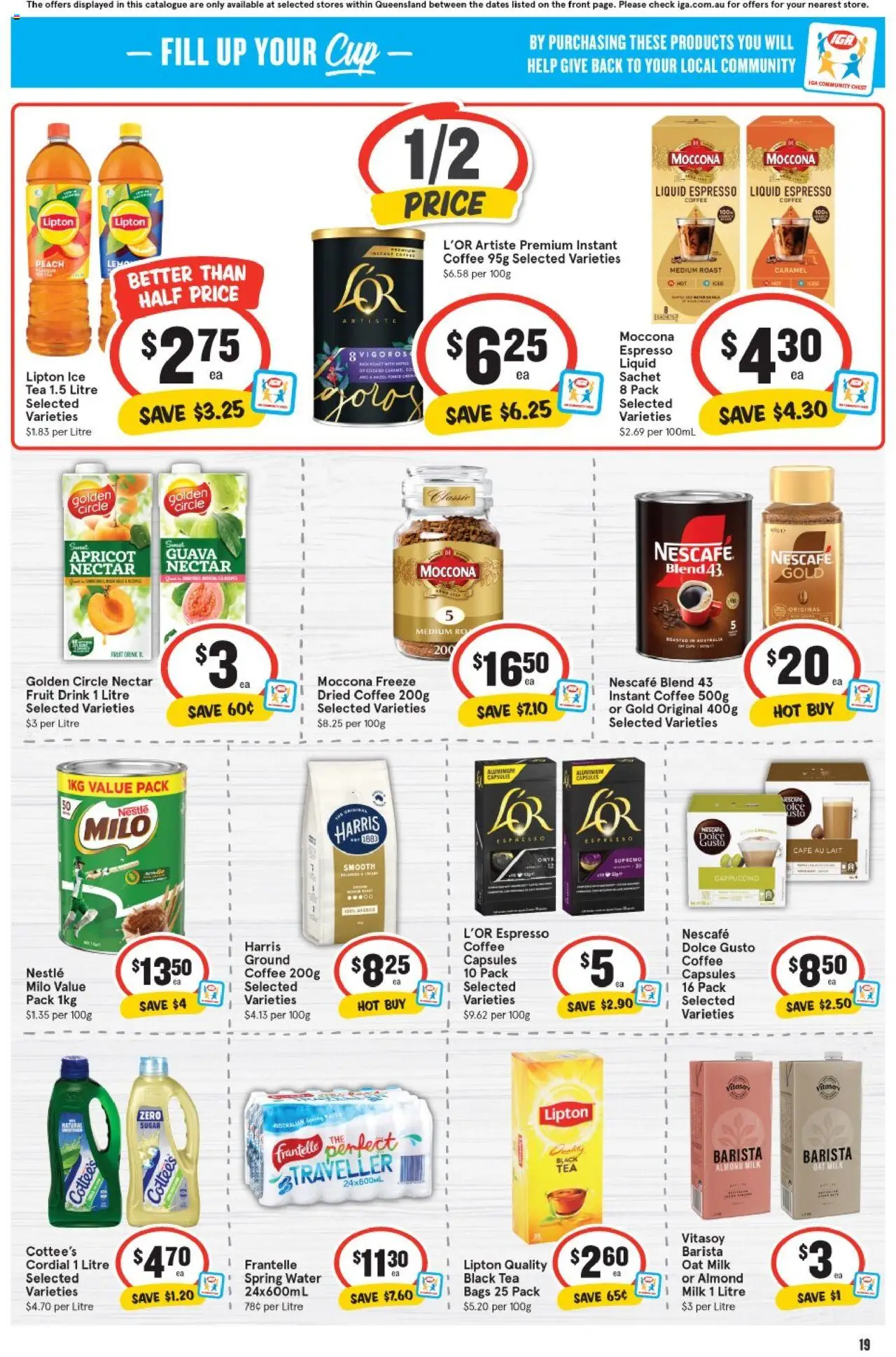 IGA catalogue - valid from 20.08.2025 | Page: 16 | Products: Water, Sugar, Peach, Nescafe