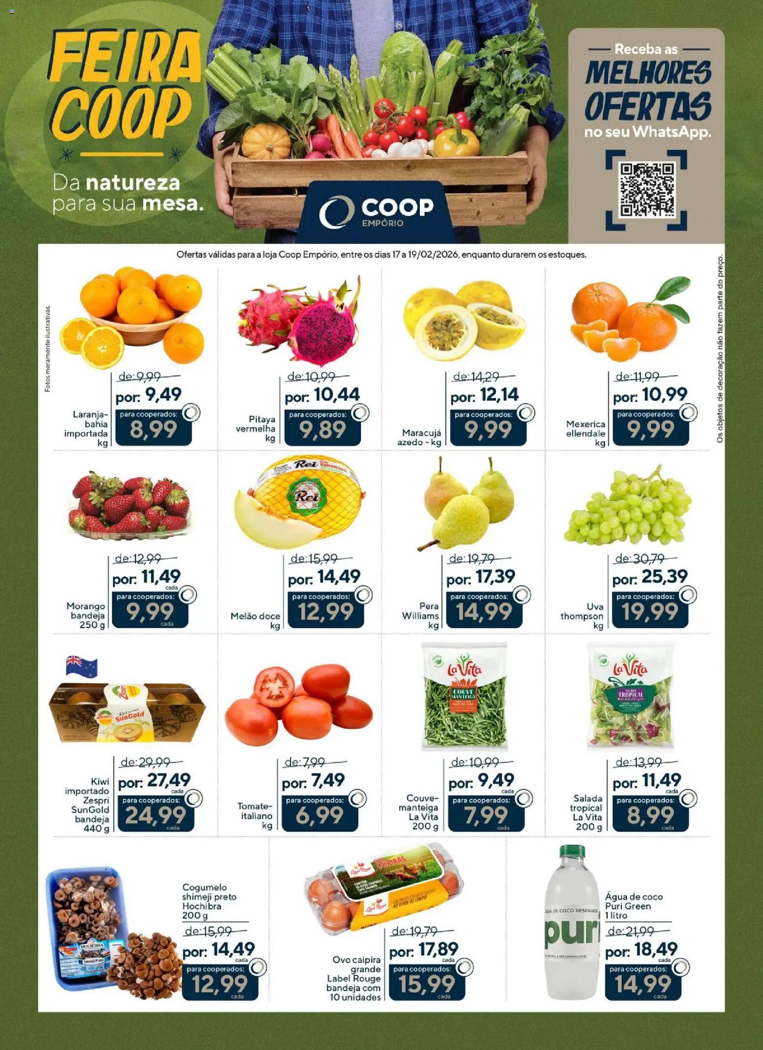 Coop Folheto - válido de 17.02.2026 | Página: 1 | Produtos: Água de coco, Salada, Bandeja, Couve