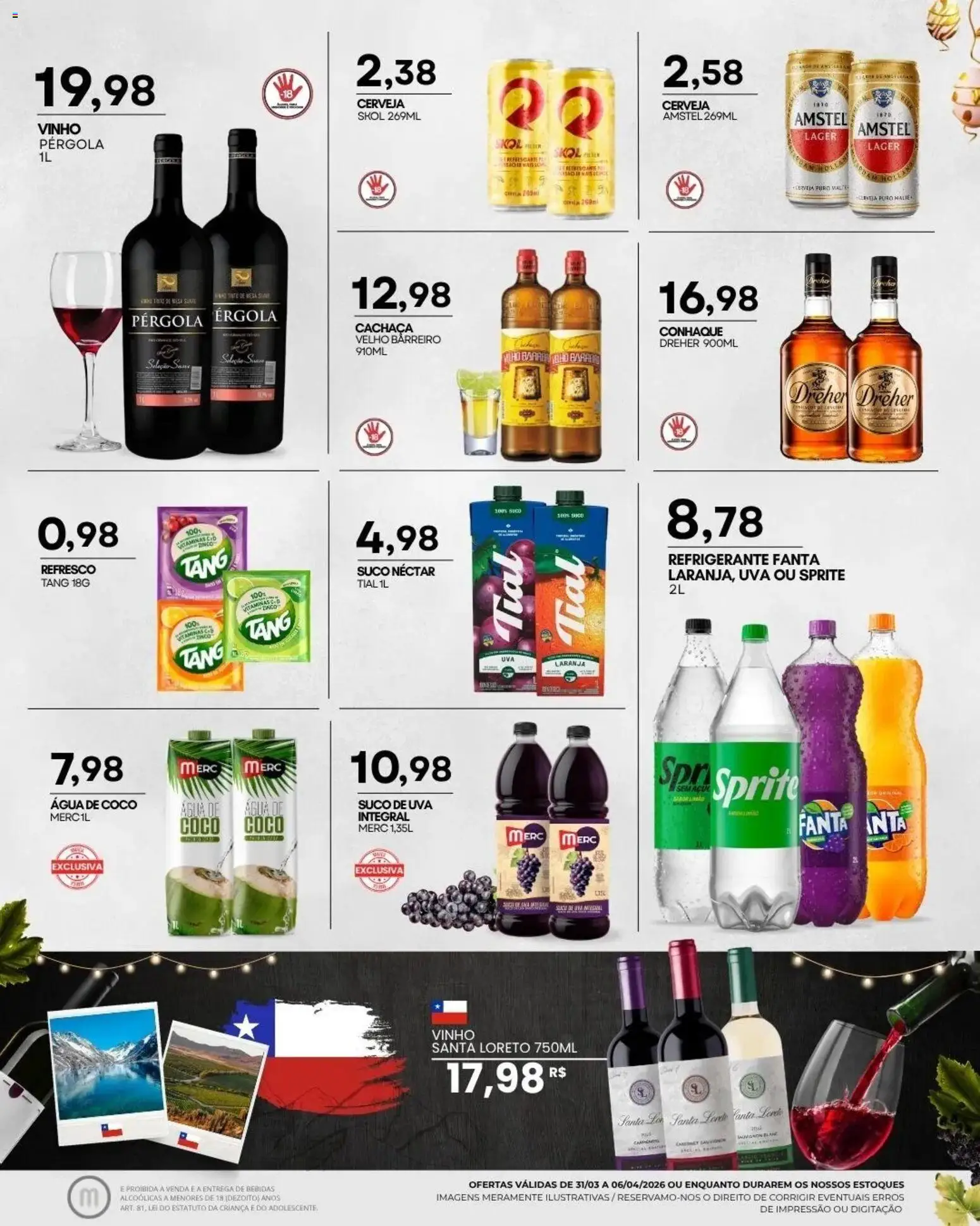 Mercadão Atacadista Folheto - válido de 31.03.2026 | Página: 10 | Produtos: Coco, Cachaça, Conhaque, Cerveja
