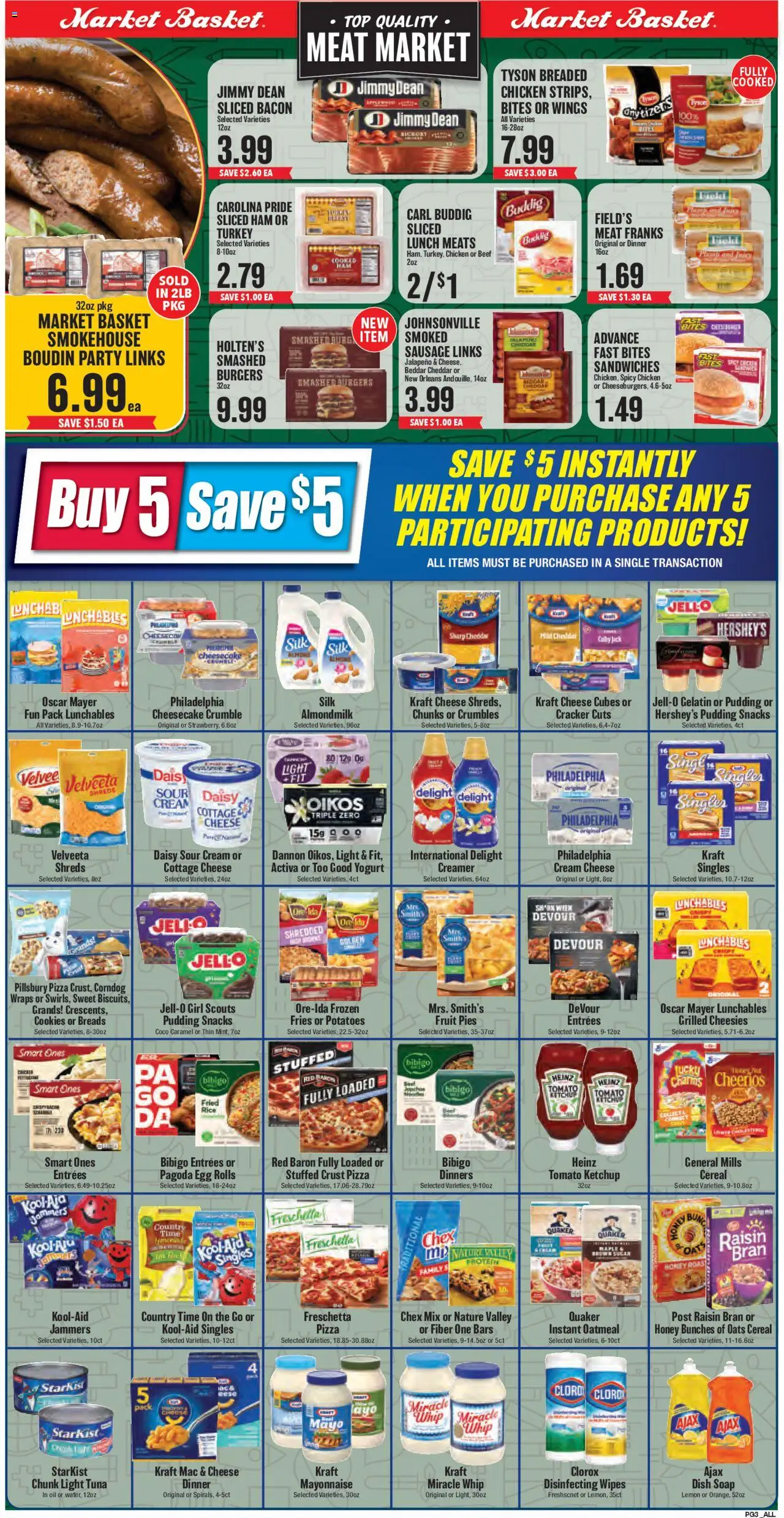 Market Basket Weekly Ad - valid from 30.07.2025 | Page: 3 | Products: Basket, Pizza, Sour cream, Mayonnaise