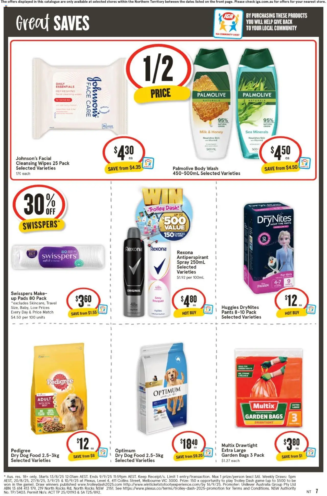 IGA catalogue - valid from 13.08.2025 | Page: 7 | Products: Milk, Honey, Dog food, Trolley