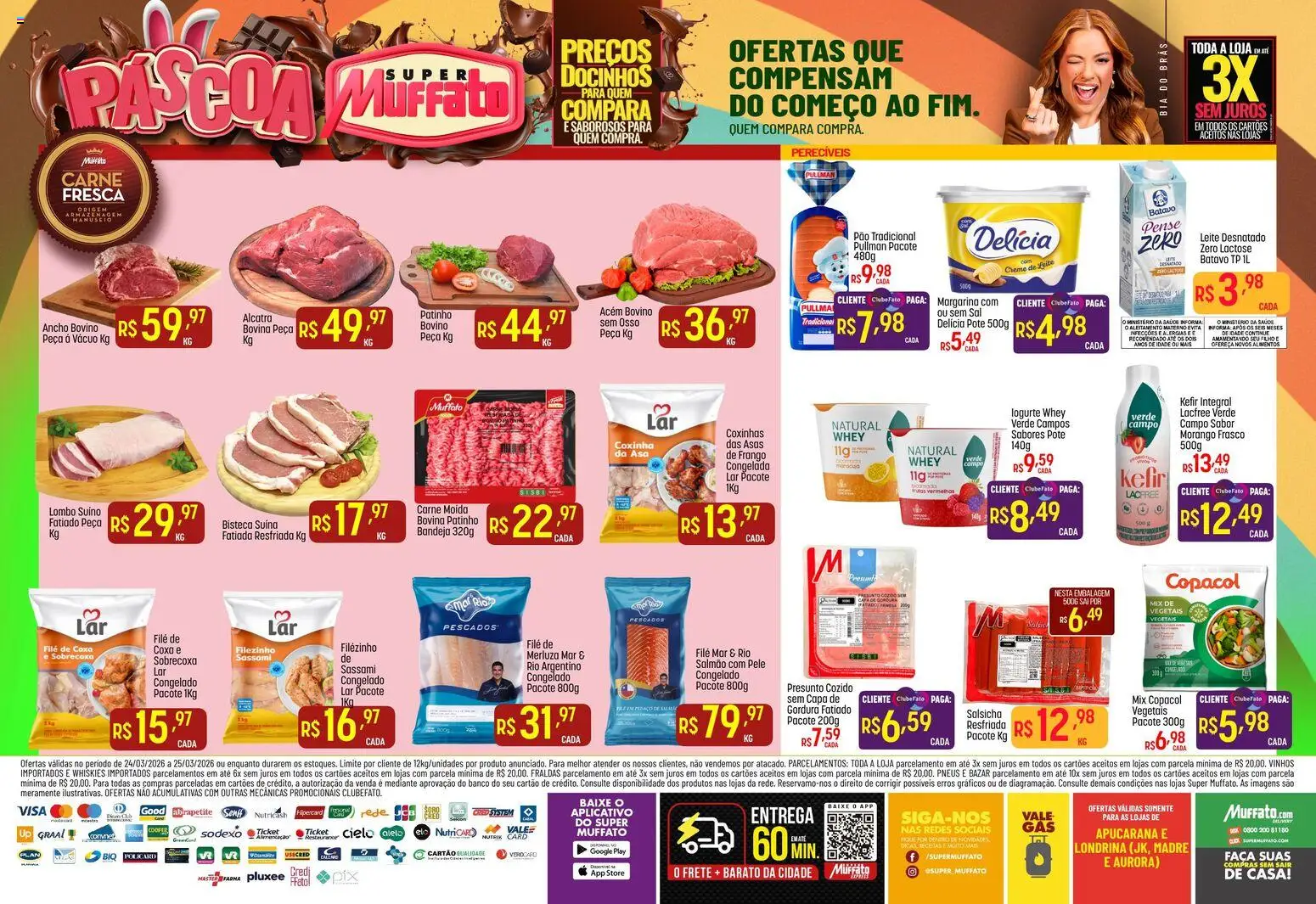 Super Muffato Folheto - válido de 24.03.2026 | Página: 2 | Produtos: Presunto, Pneus, Creme, Carne moída