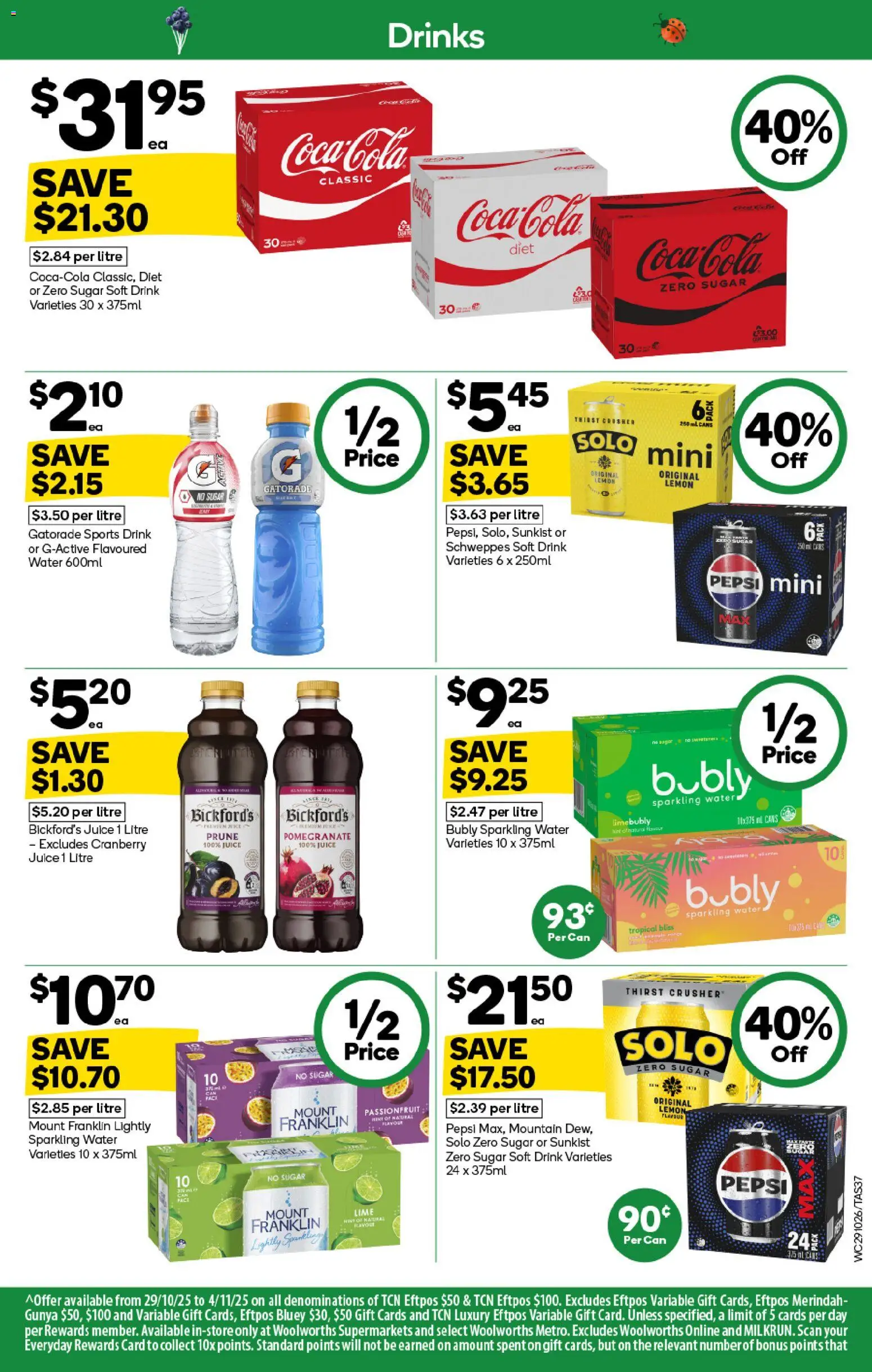 Woolworths catalogue - valid from 29.10.2025 | Page: 37 | Products: Pomegranate, Water, Sugar, Lemon