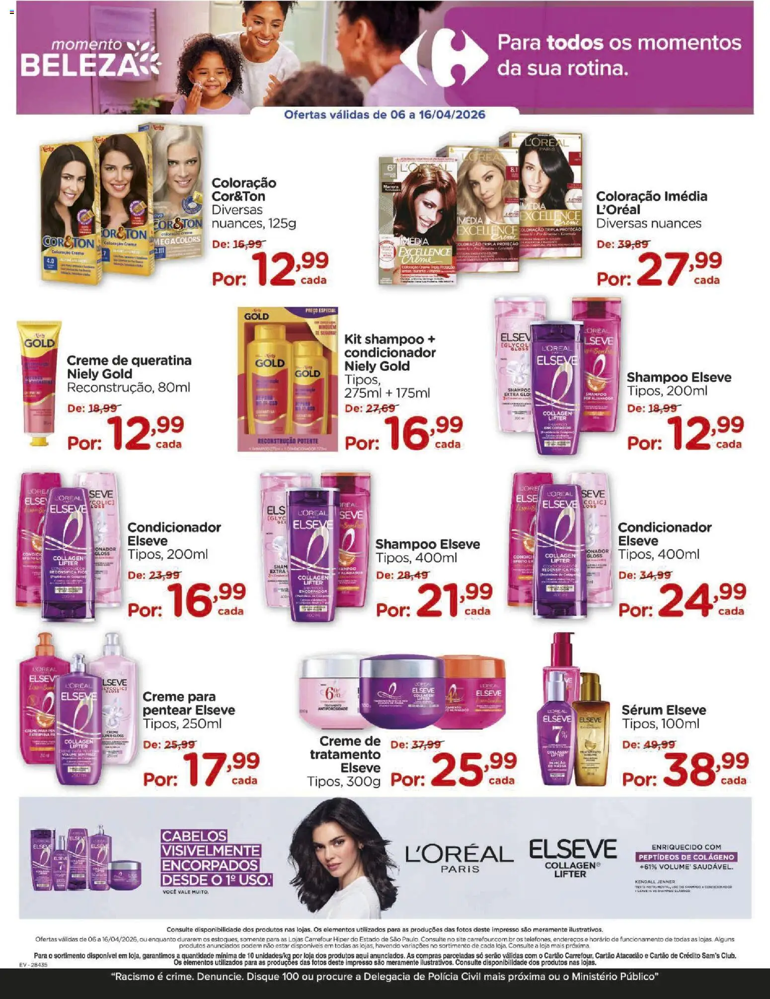 Carrefour Folheto - válido de 06.04.2026 | Página: 9 | Produtos: Shampoo, Colágeno, Sérum, Creme