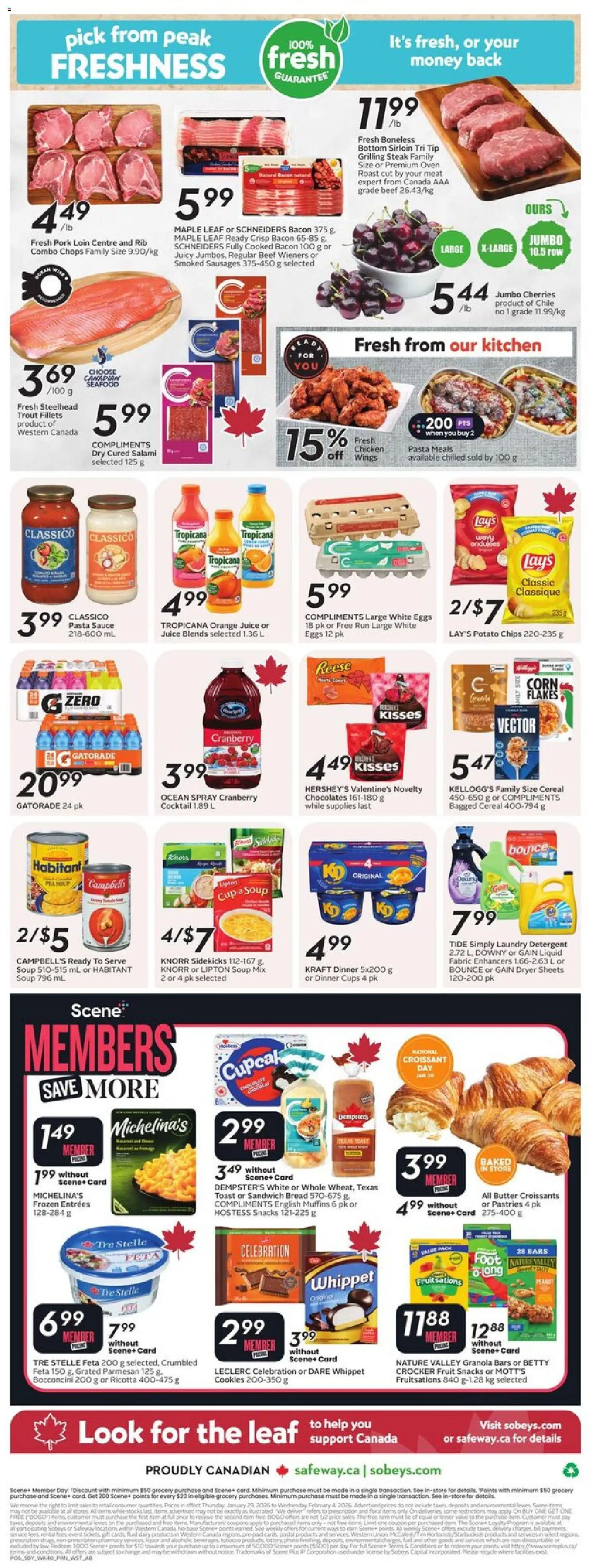 Safeway flyer valid from 29.01.2026 | Page: 4 | Products: Pasta, Cookies, Oven, Detergent