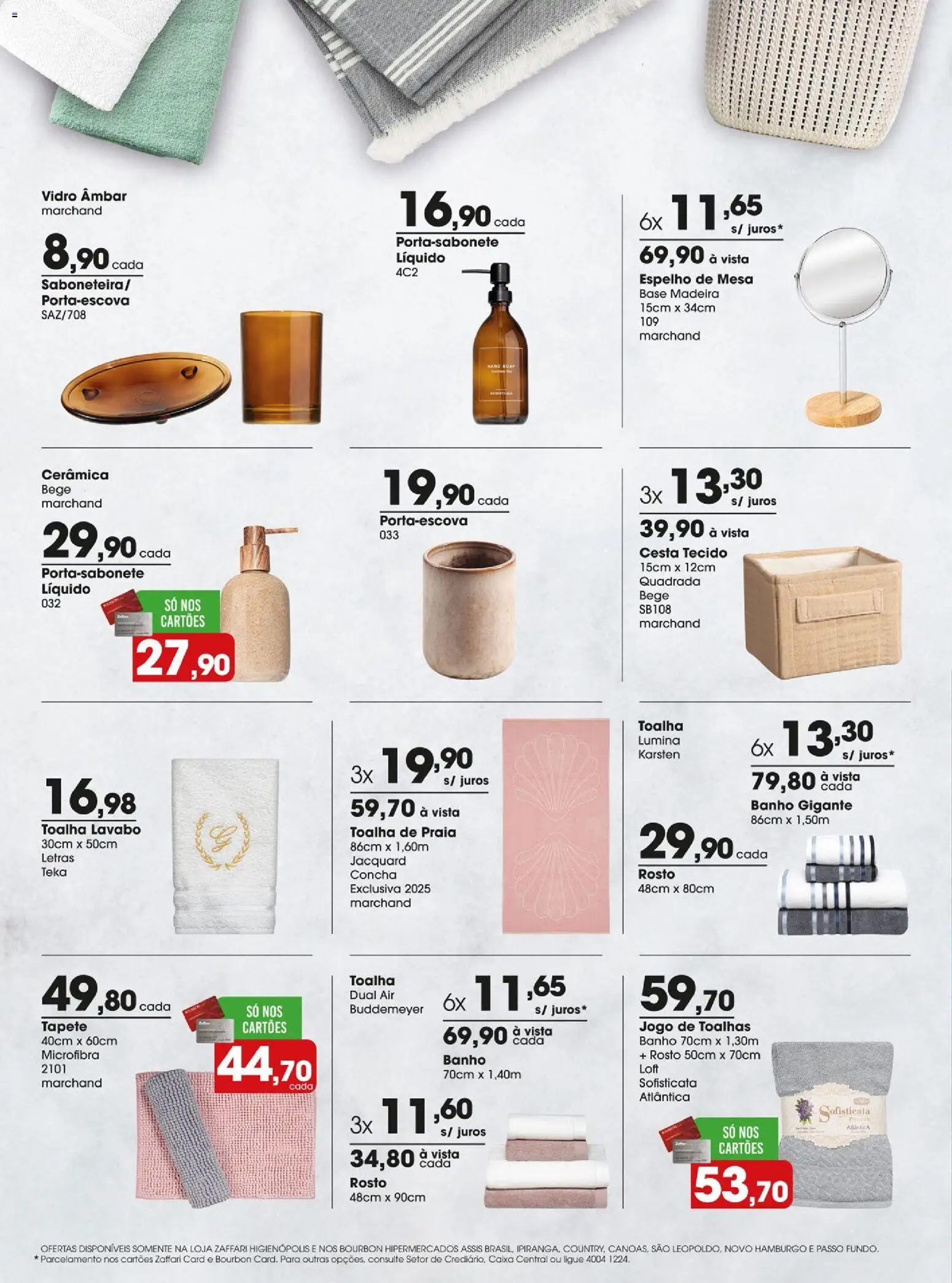 Zaffari Folheto - válido de 05.03.2026 | Página: 8 | Produtos: Caixa, Espelho, Tapete, Bourbon