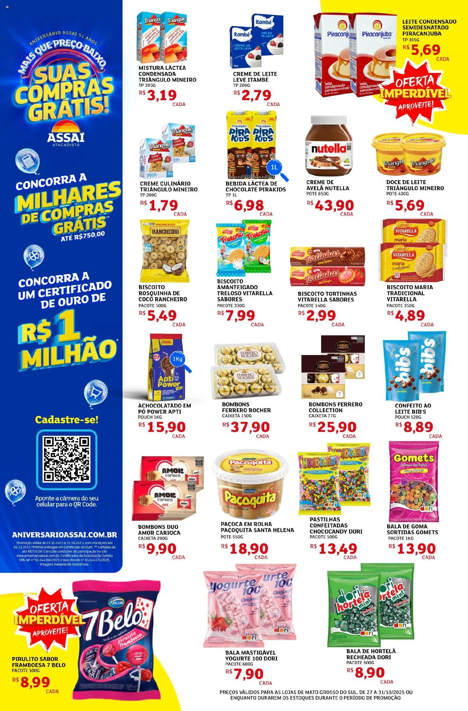 Assaí Atacadista Folheto - válido de 27.10.2025 | Página: 2 | Produtos: Biscoito, Baixo, Doce de leite, Câmera