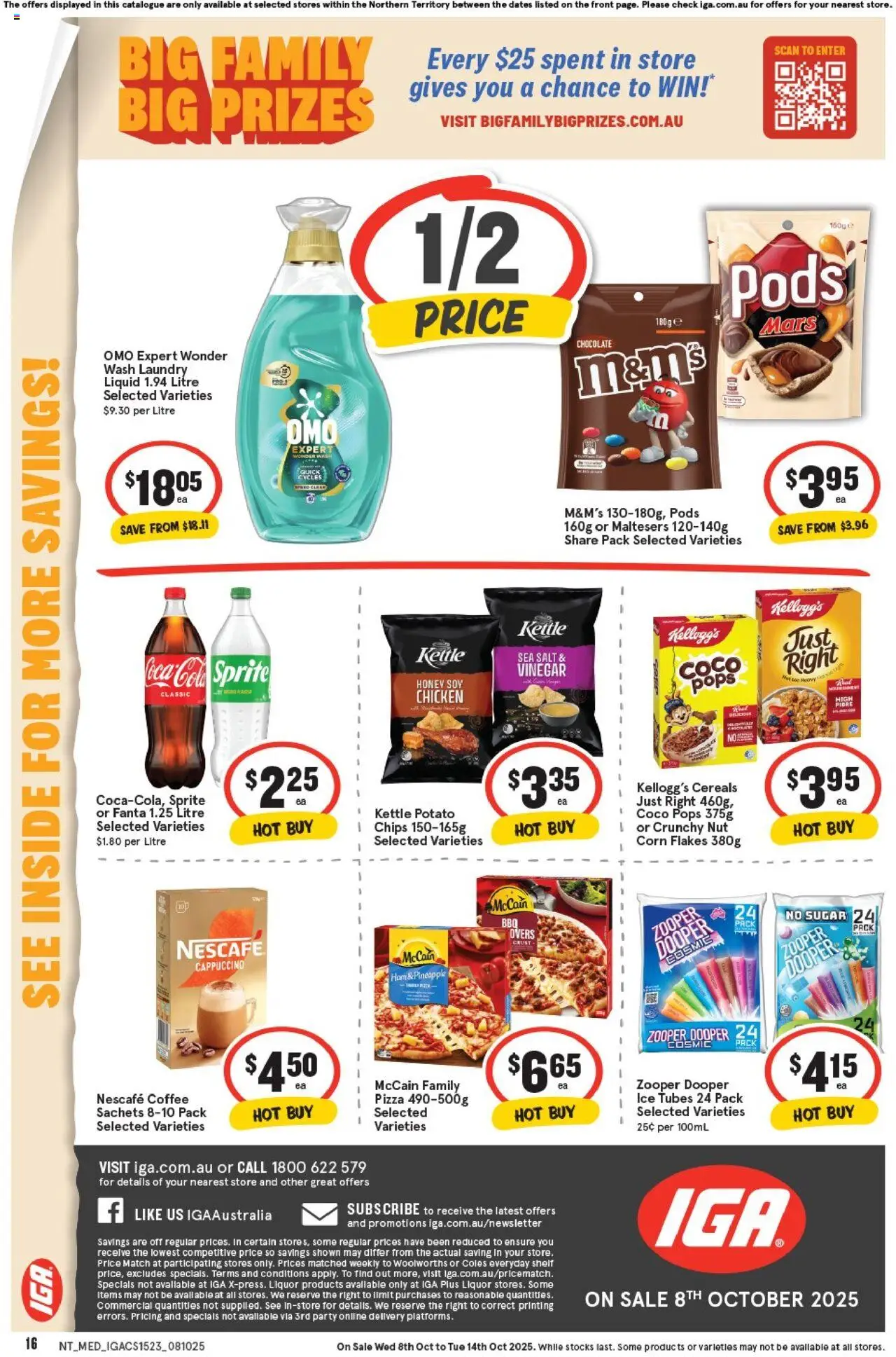 IGA catalogue - valid from 08.10.2025 | Page: 16 | Products: Shelf, Sugar, Nescafe, Laundry