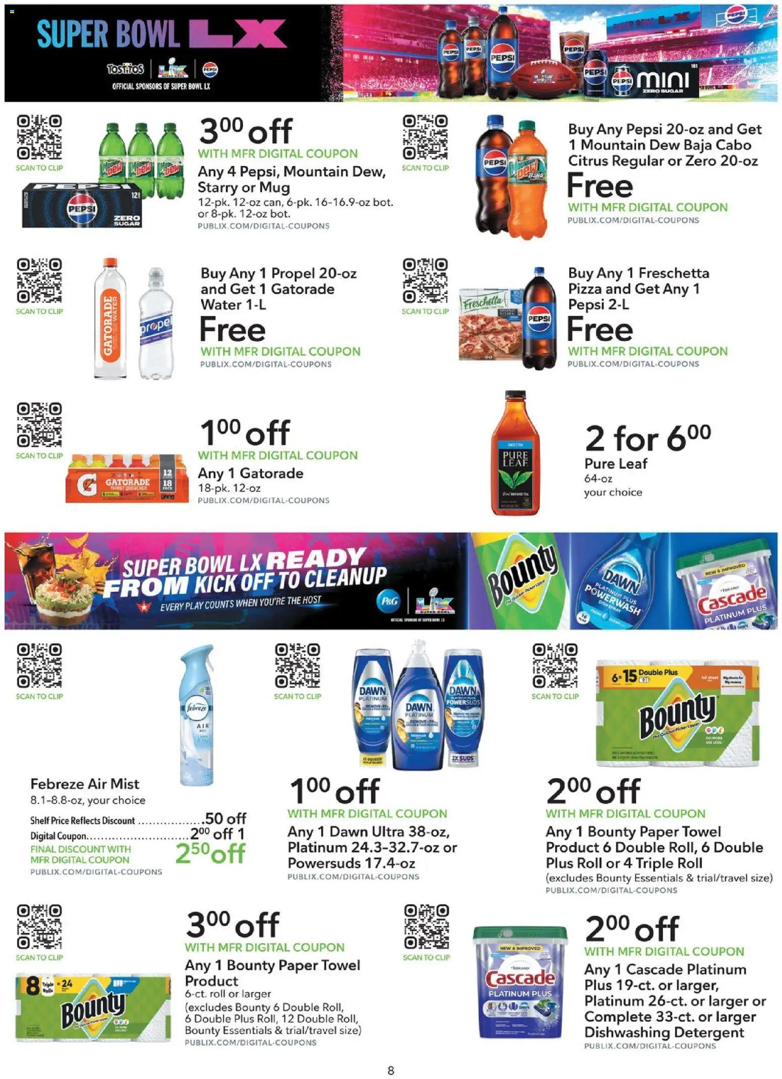 Publix Extra Savings - valid from 24.01.2026 | Page: 8 | Products: Shelf, Clip, Detergent, Water