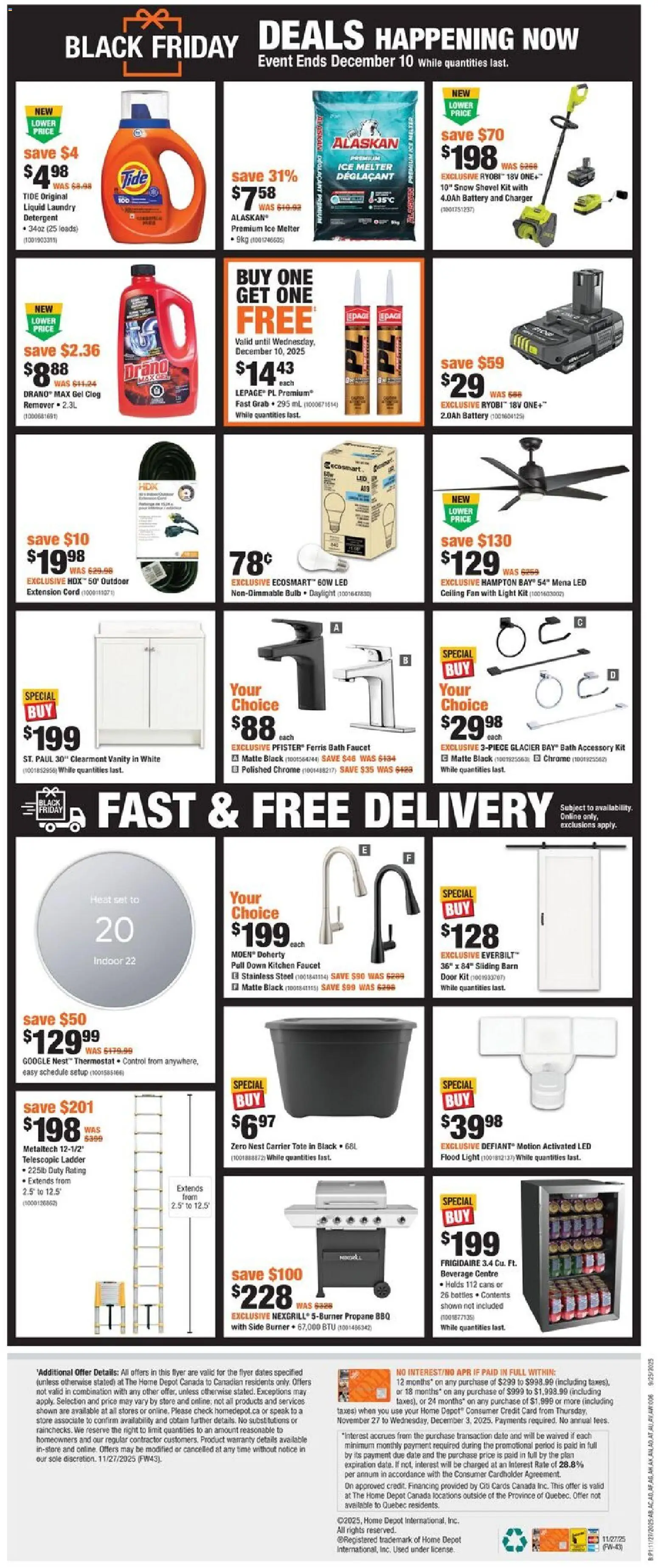 Home Depot flyer valid from 27.11.2025 | Page: 2 | Products: Fan, Detergent, Battery, Bath