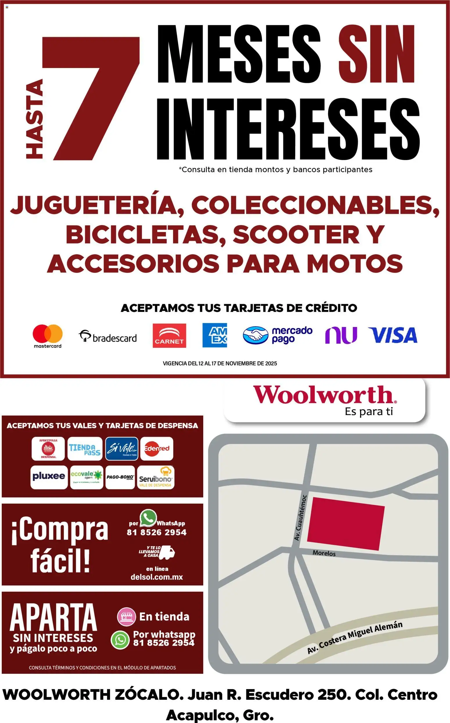 Nuevas ofertas de Del Sol y Woolworth válidas en toda la República Mexicana desde el 12.11.2025. ¡Encuentra las mejores ofertas en Del Sol y Woolworth catálogo Apertura Acapulco Centro 217! | Página: 58 | Productos: Scooter, Despensa, Té