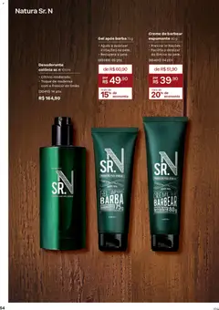 Natura - Ciclo 03/2026 - Pré-Visualização do folheto da loja Natura, válido de 04.02.2026 | Página: 54 | Produtos: Madeiras, Desodorante, Creme, Creme de barbear