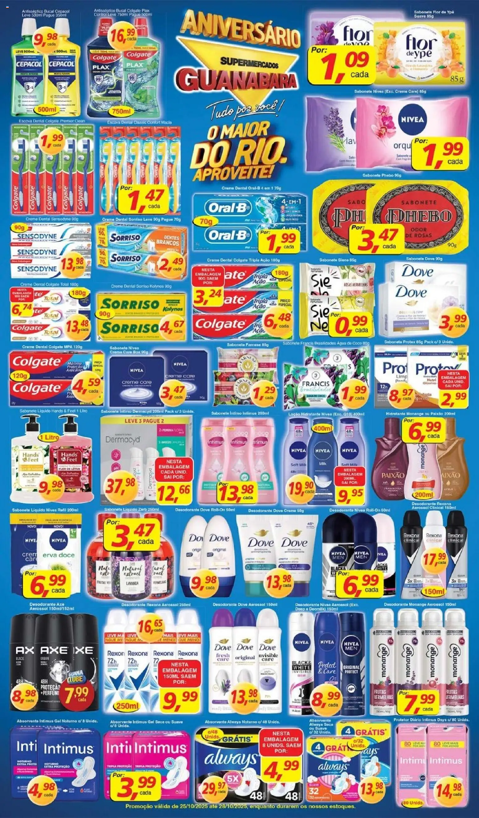Supermercados Guanabara Folheto - válido de 25.10.2025 | Página: 10 | Produtos: Escova, Água de coco, Dove, Creme dental
