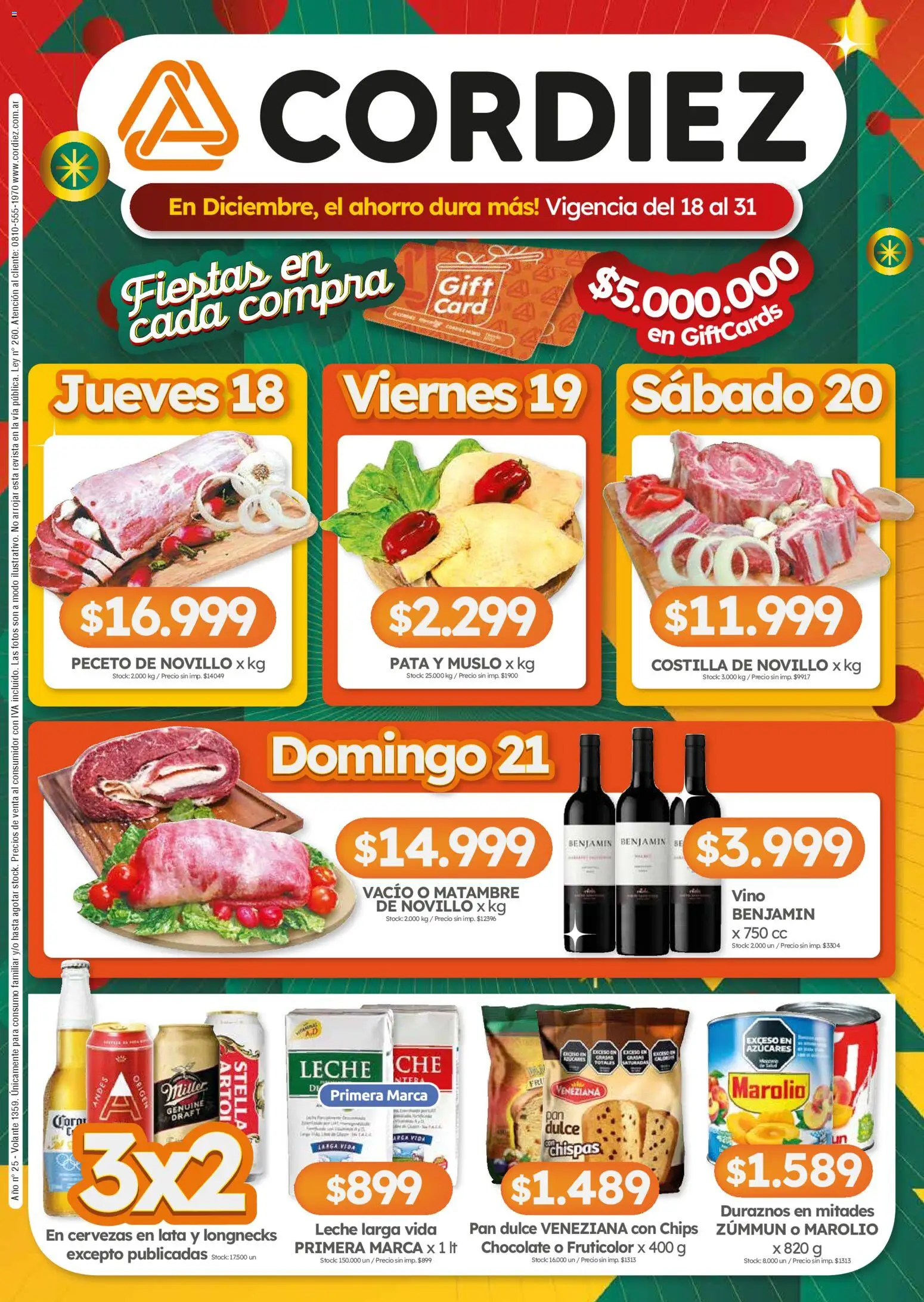 Cordiez ofertas │ válido desde el 18.12.2025 | Página: 1 | Productos: Leche, Pan, Chocolate
